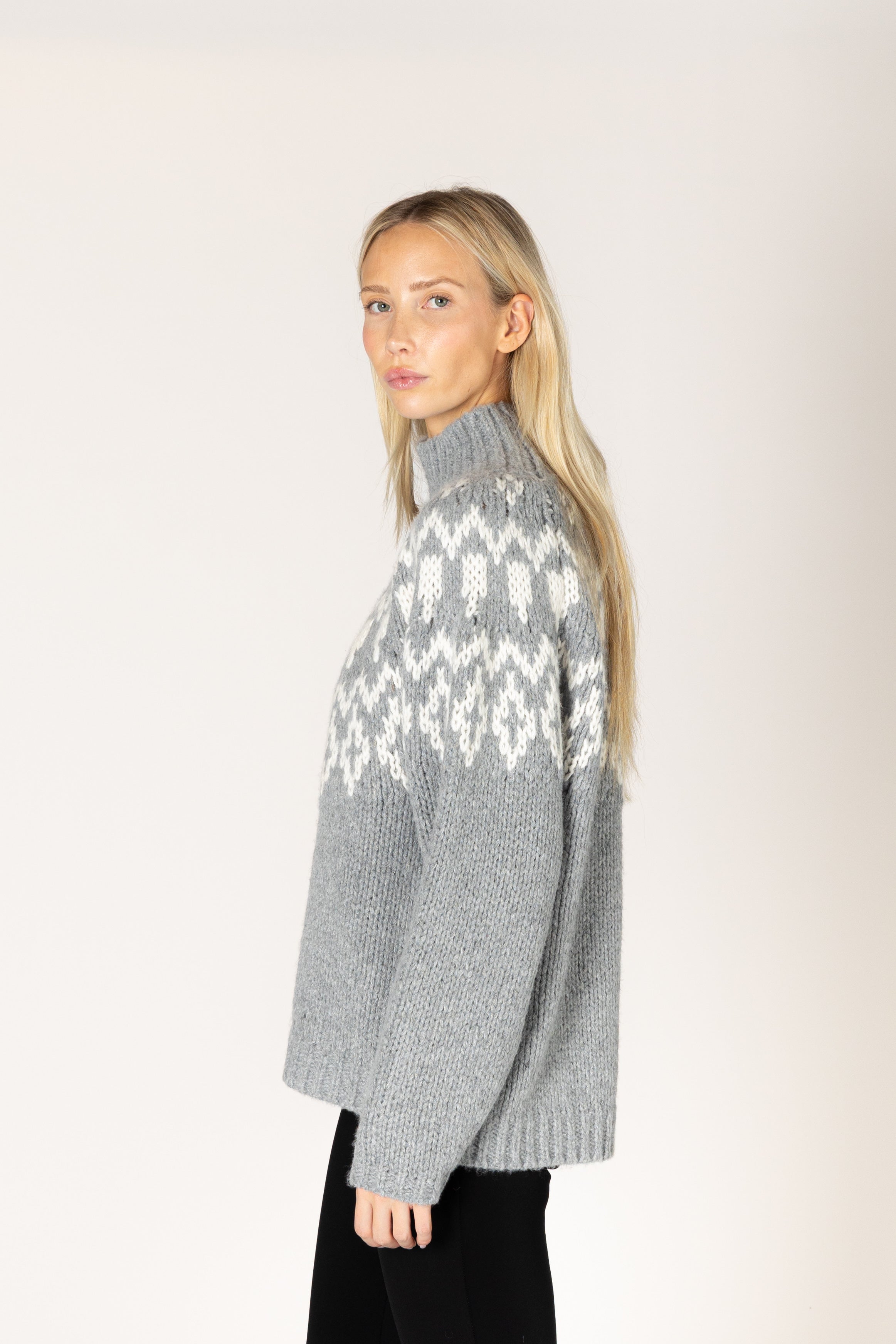 Fair Isle Aggie Mock Sweater