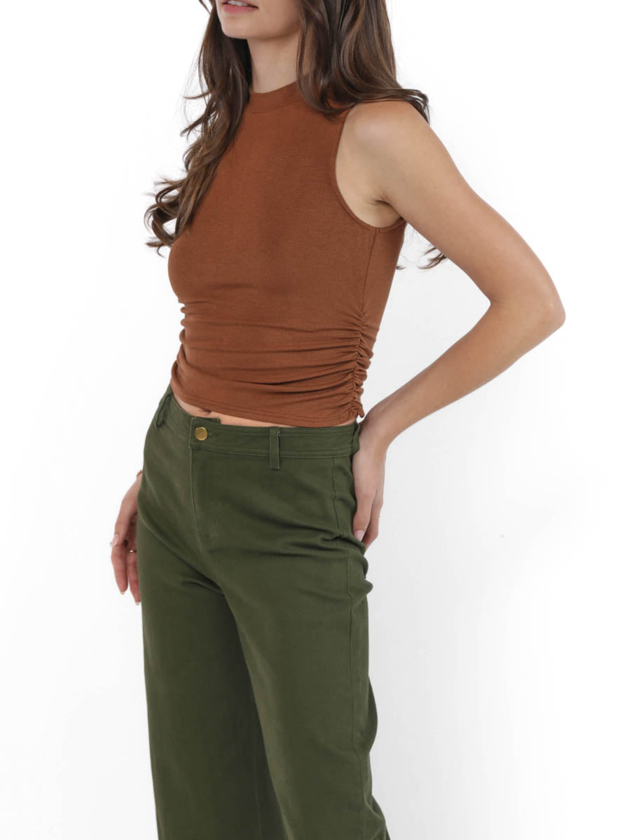Ronan Mock Neck Ruched Tank