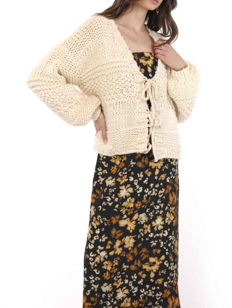 Iggy Chunky Tie Front Cardi