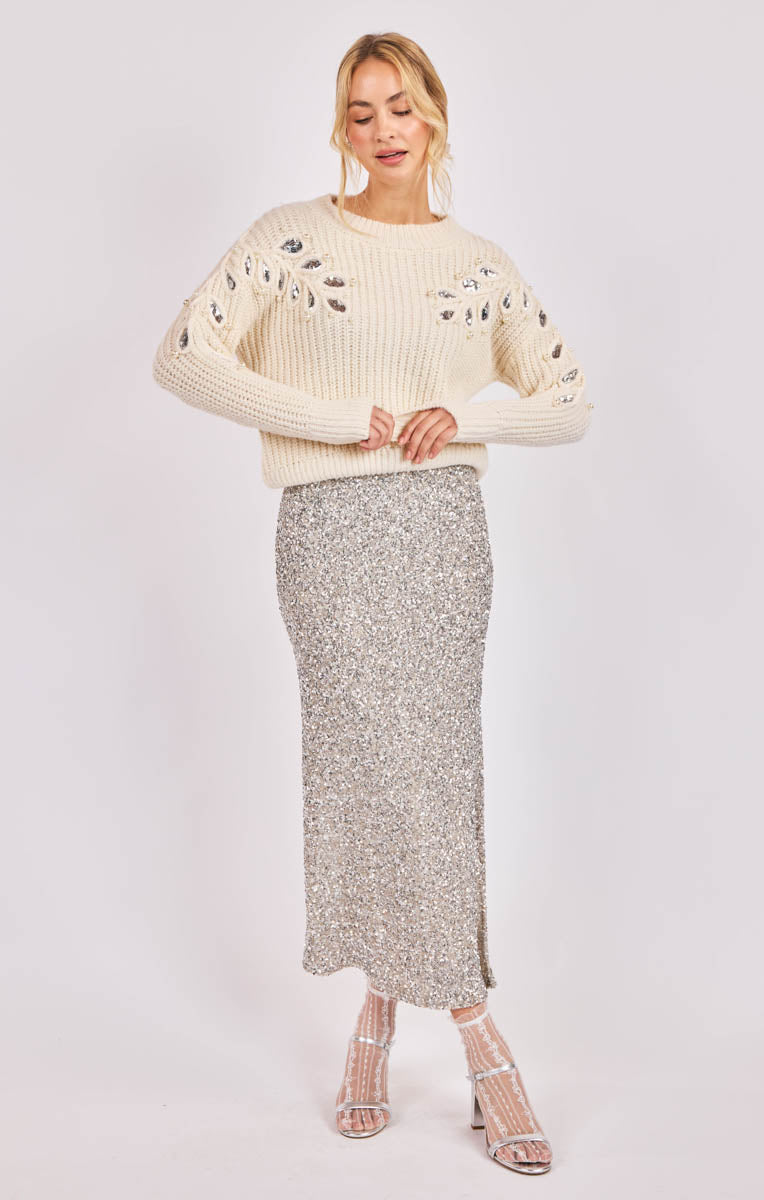 Luster Sequin Maxi Skirt