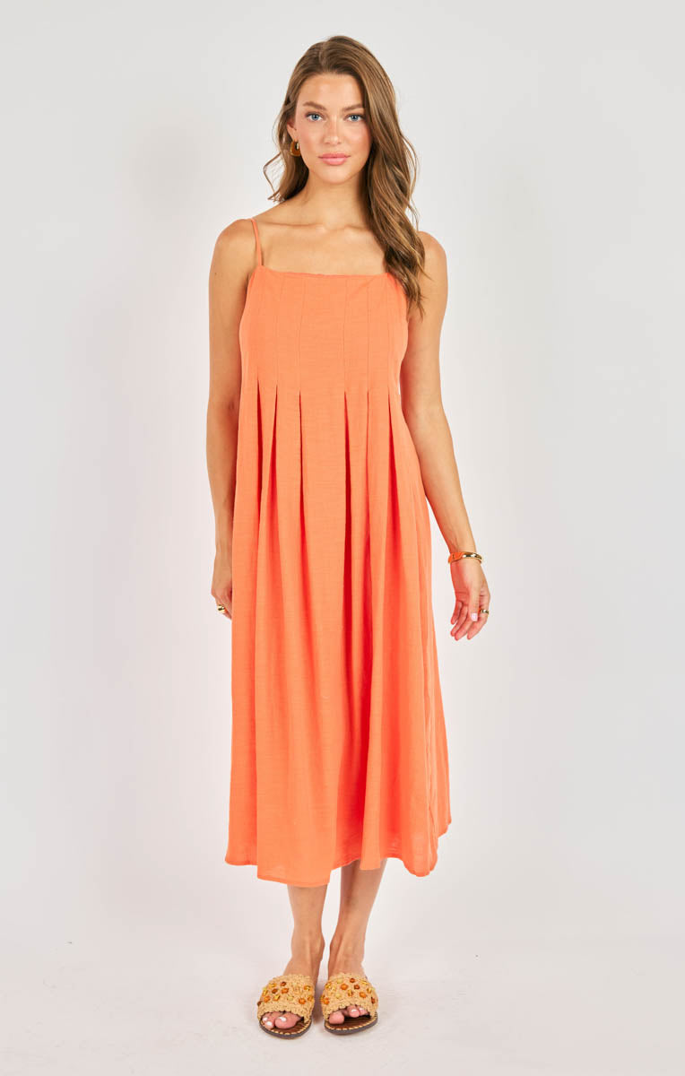 Good Day Pleated Midi Dress