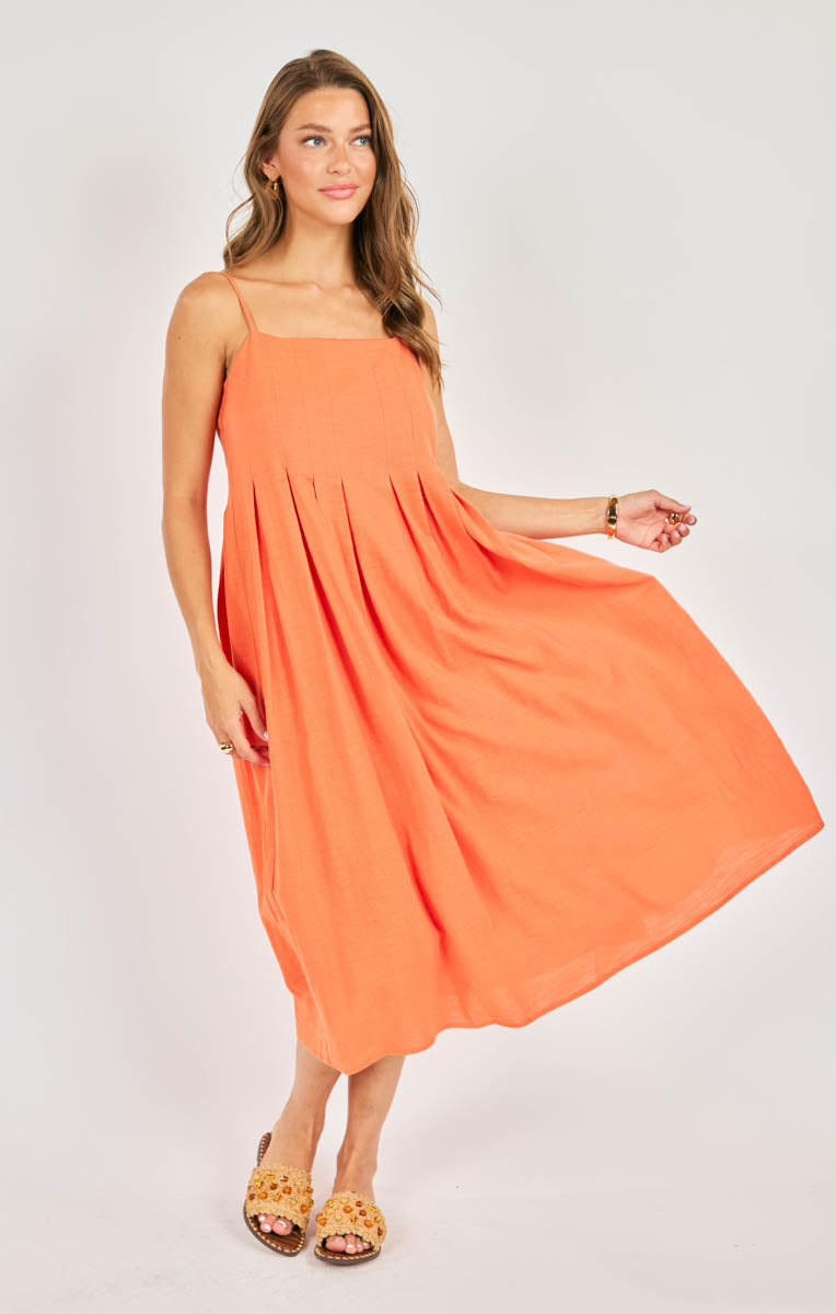 Good Day Pleated Midi Dress