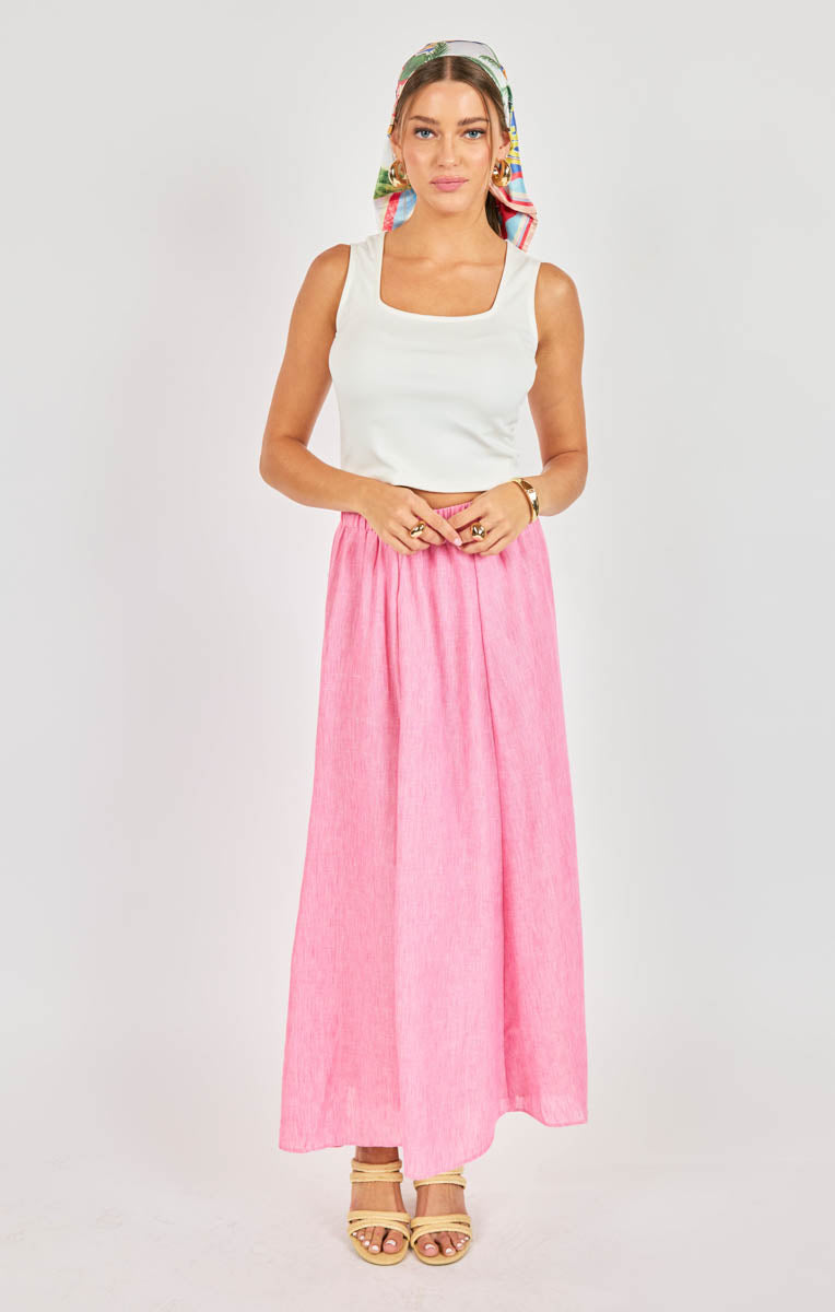 By the Sea A Line Midi Skirt