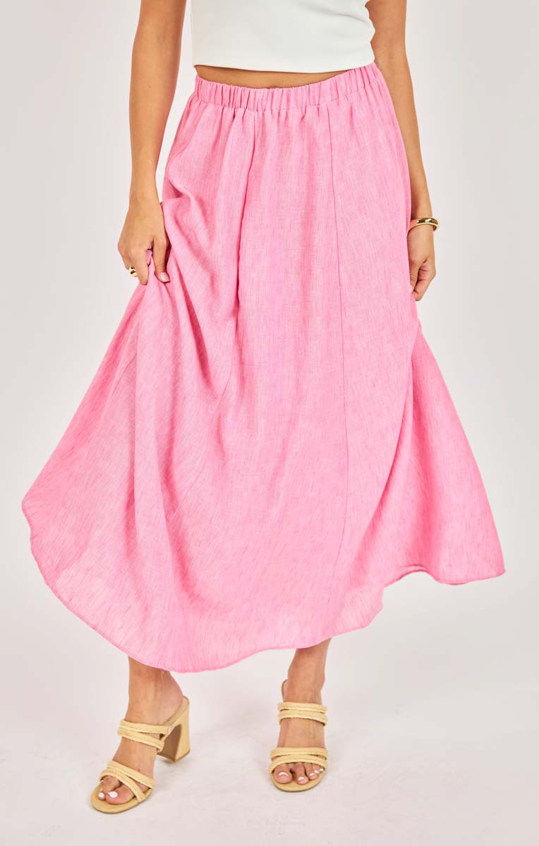 By the Sea A Line Midi Skirt