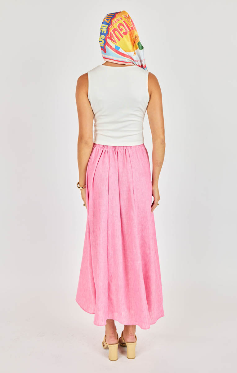 By the Sea A Line Midi Skirt