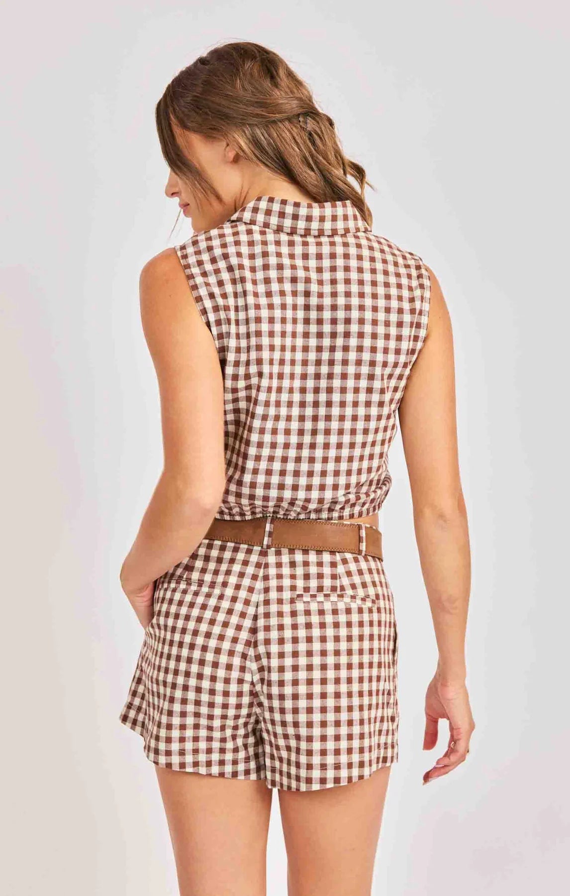 Mustang Gingham Sleeveless Top