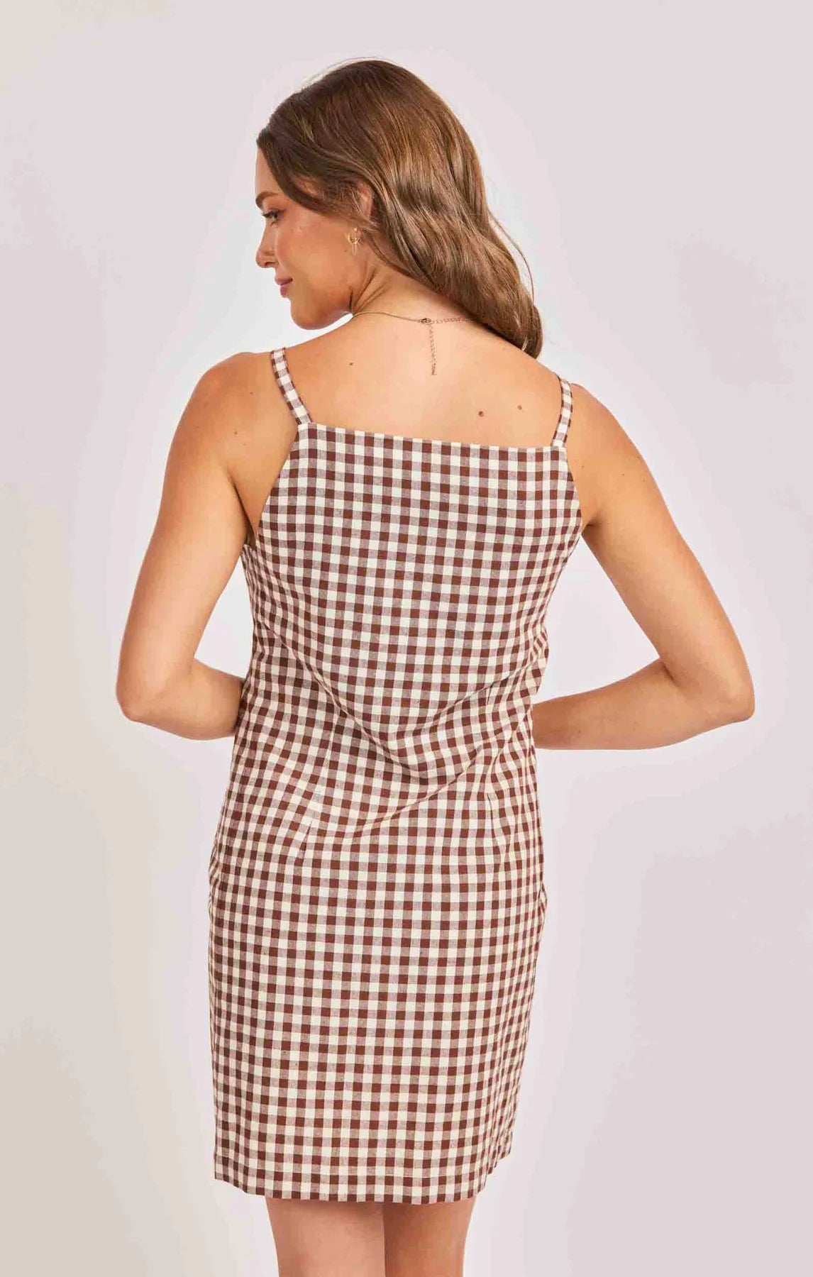 Mustang Gingham Button Dress