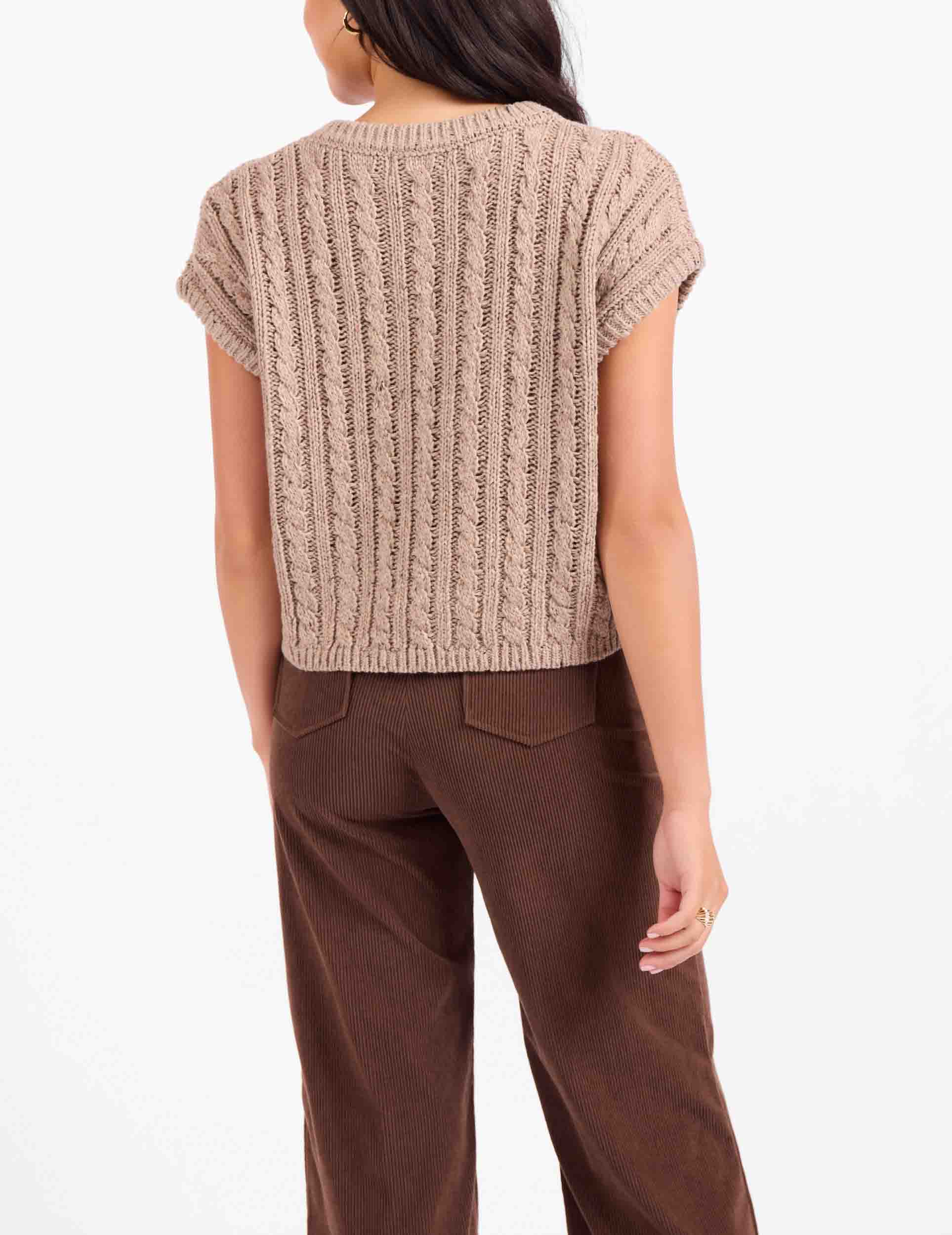 Effortless Cable Grybe Knit Sweater Tank