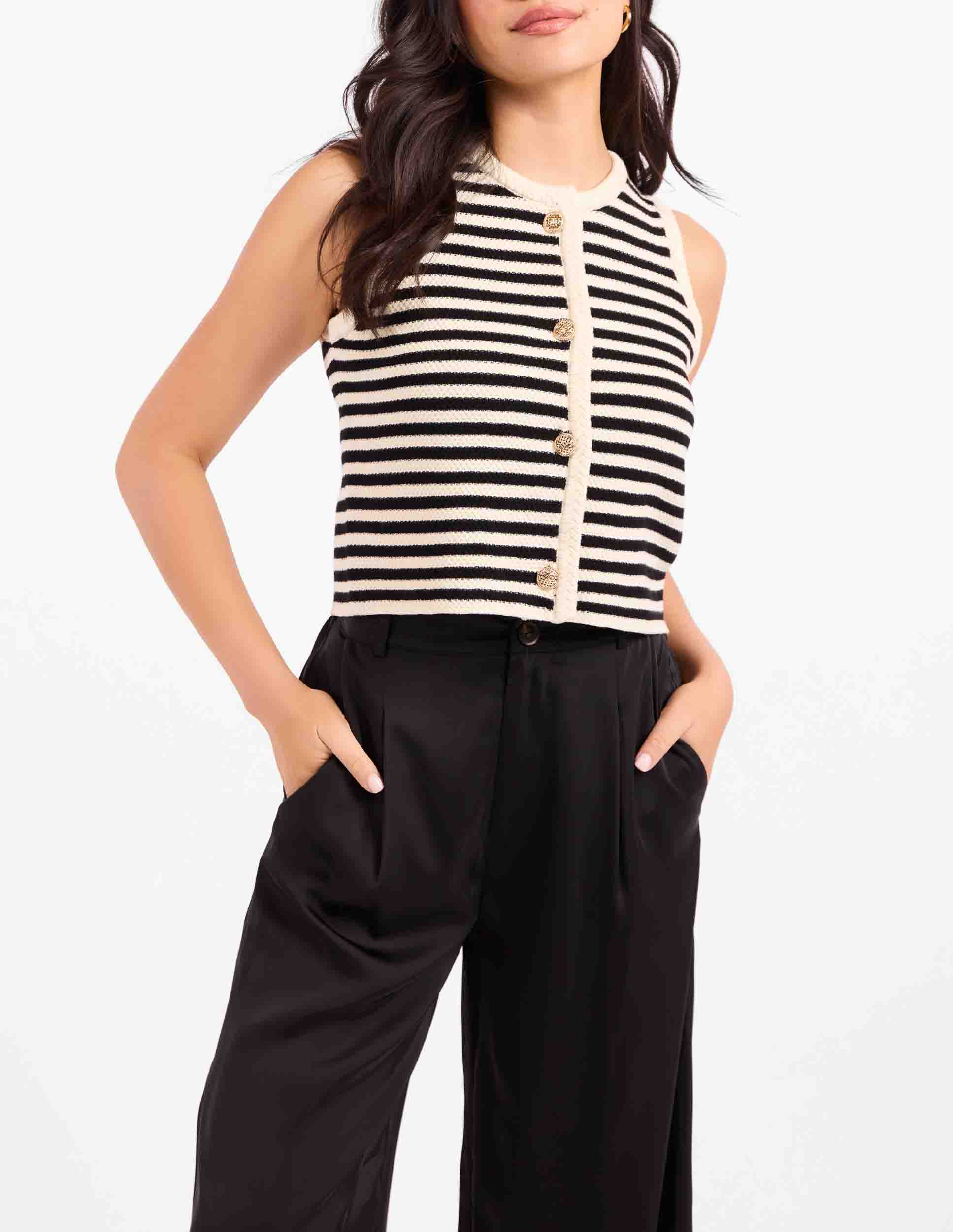 Manon Stripe Sweater Vest