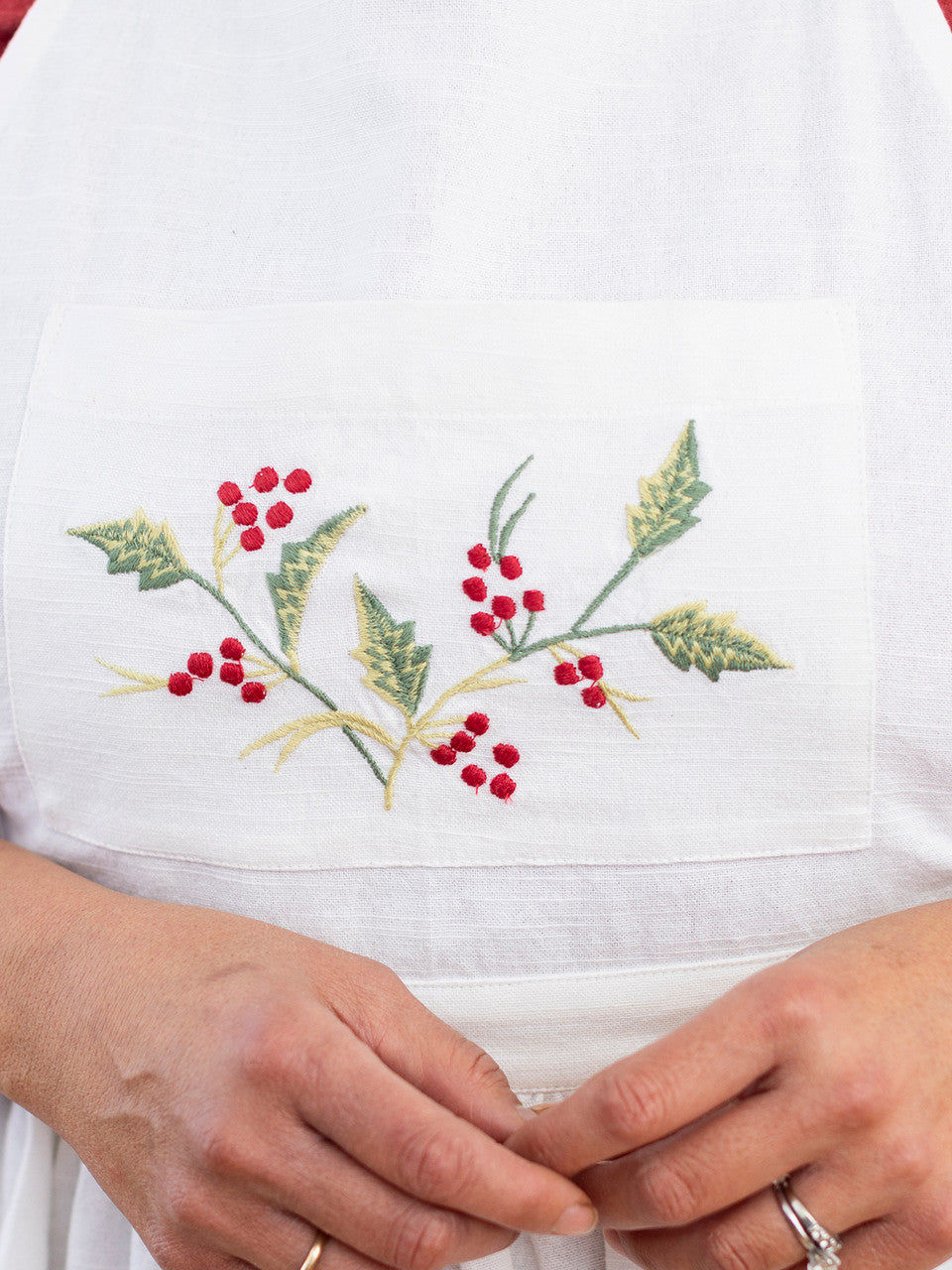 Winterberry Embroidered Apron