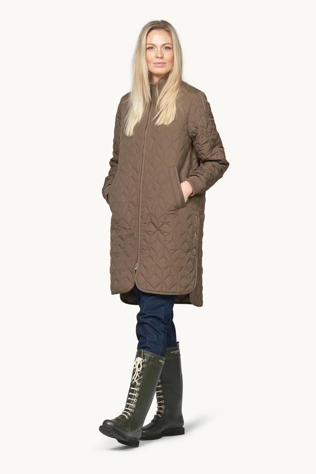 Ilse Jacobsen Long Quilted Coat ART06
