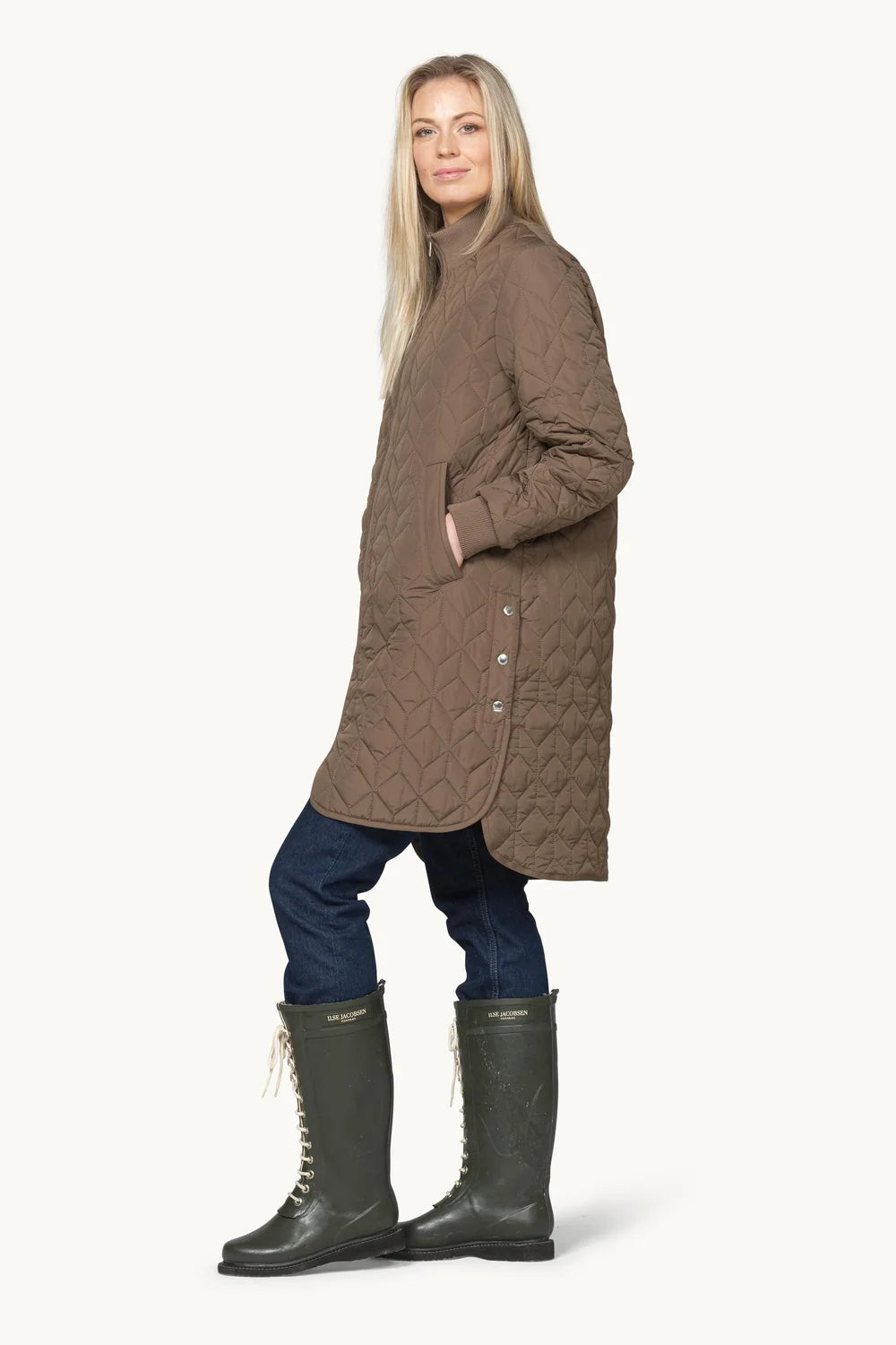 Ilse Jacobsen Long Quilted Coat ART06
