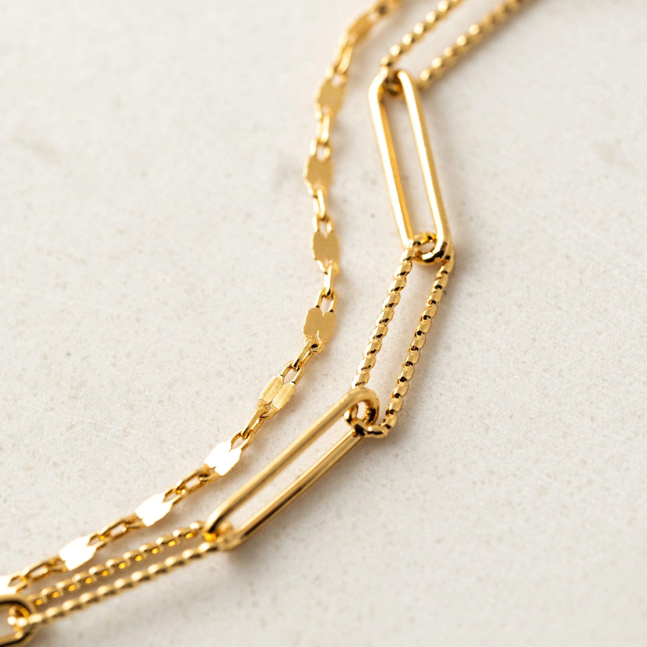 Arlo Paperclip Layered Bracelet
