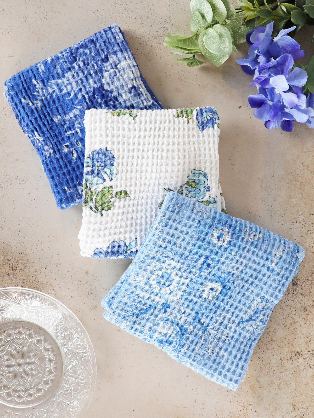 Cornflower Patchwork 3 Tea Towel Bundle