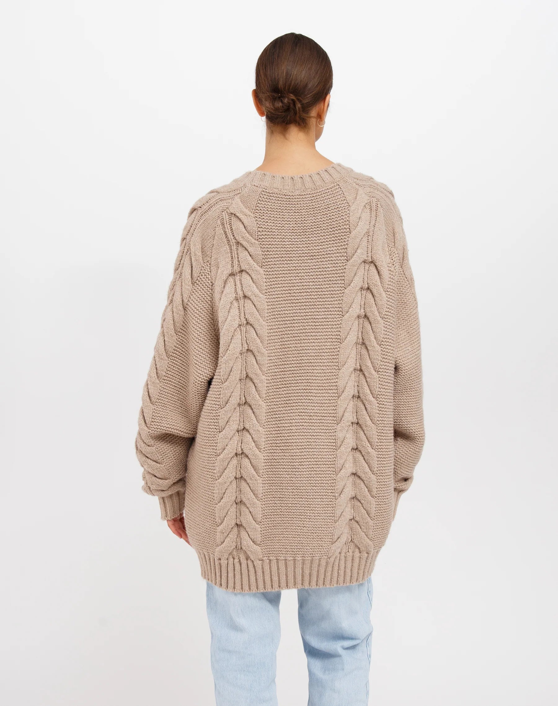 Adele Cable Knit Big Sister Sweater