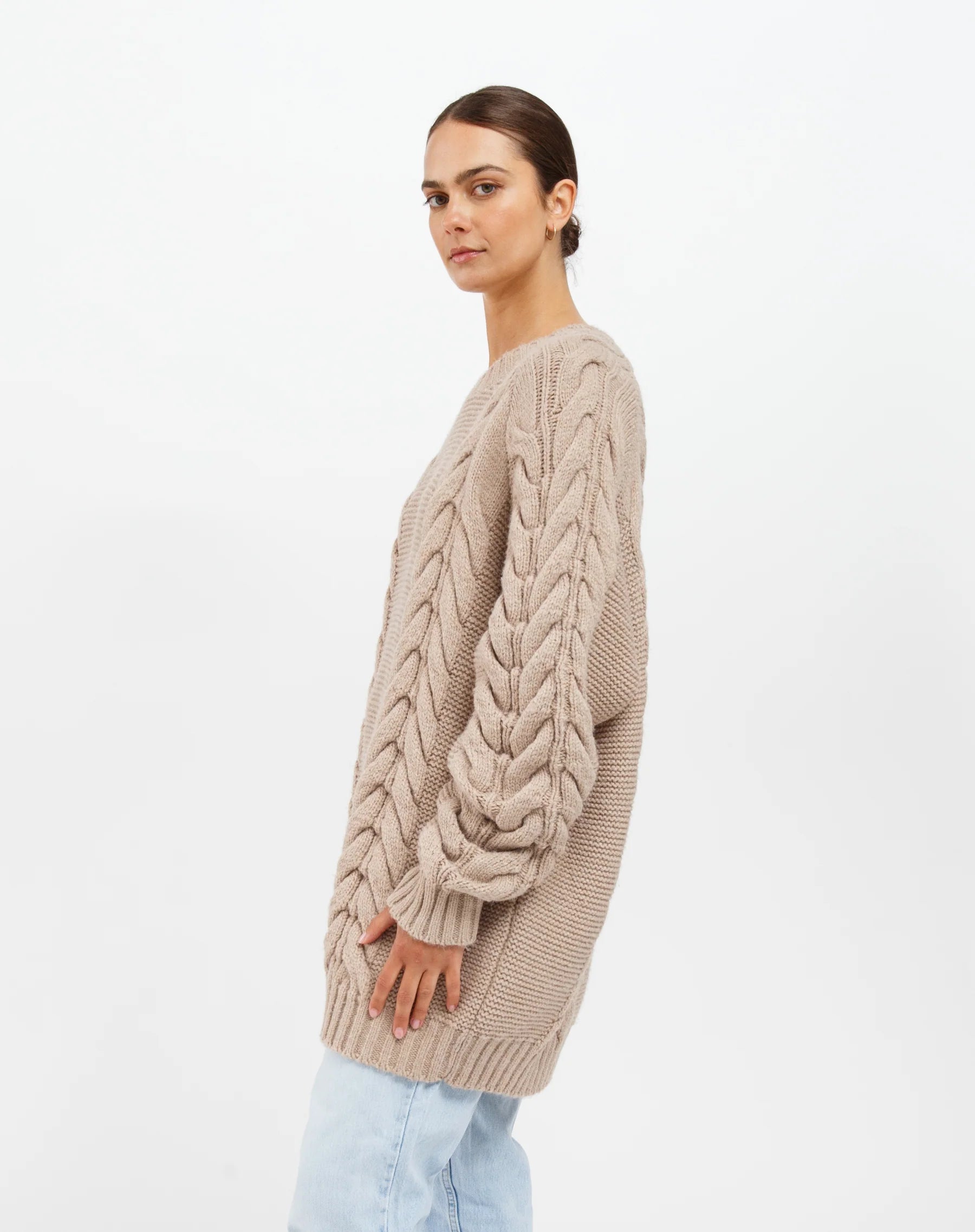 Adele Cable Knit Big Sister Sweater