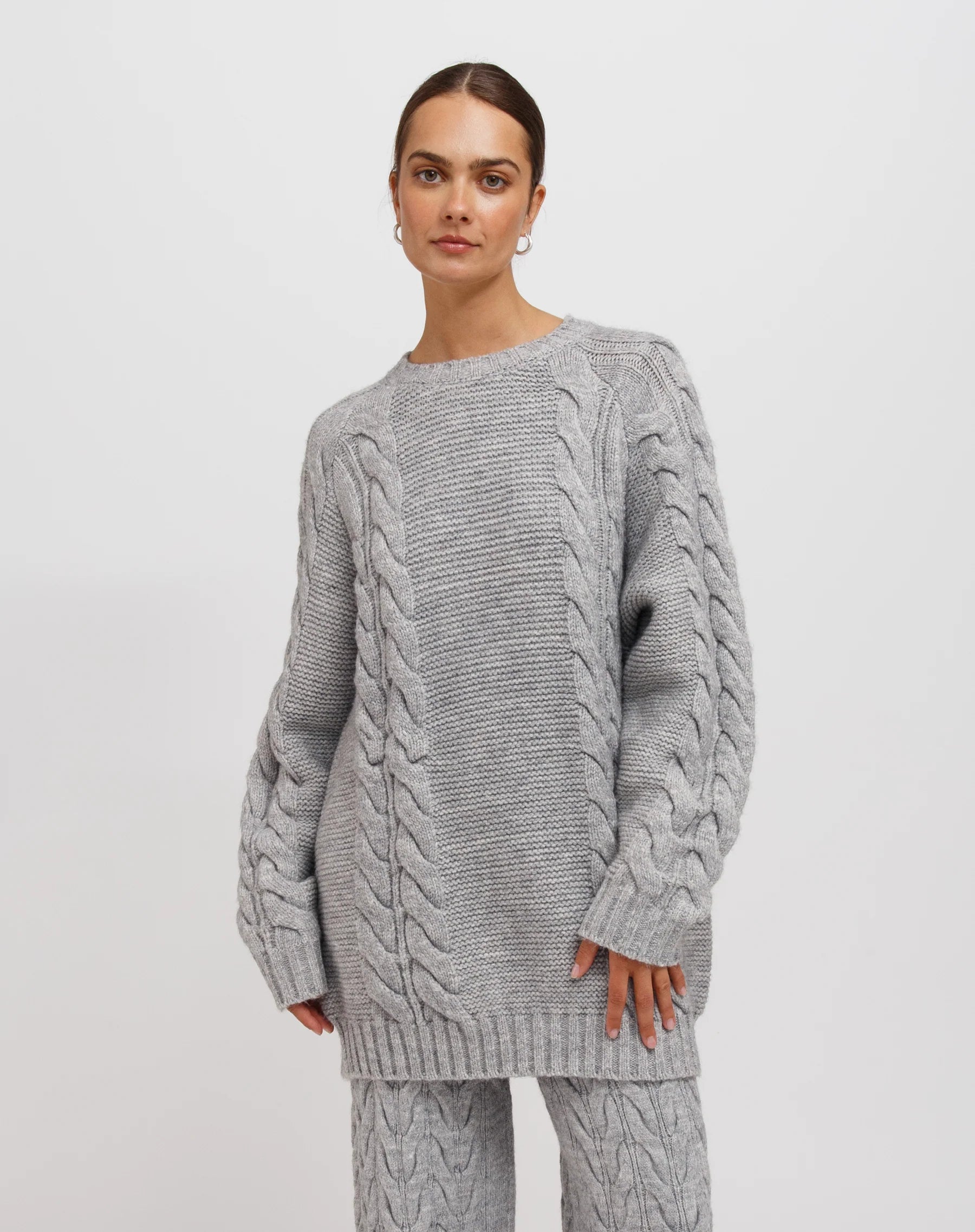 Adele Cable Knit Big Sister Sweater