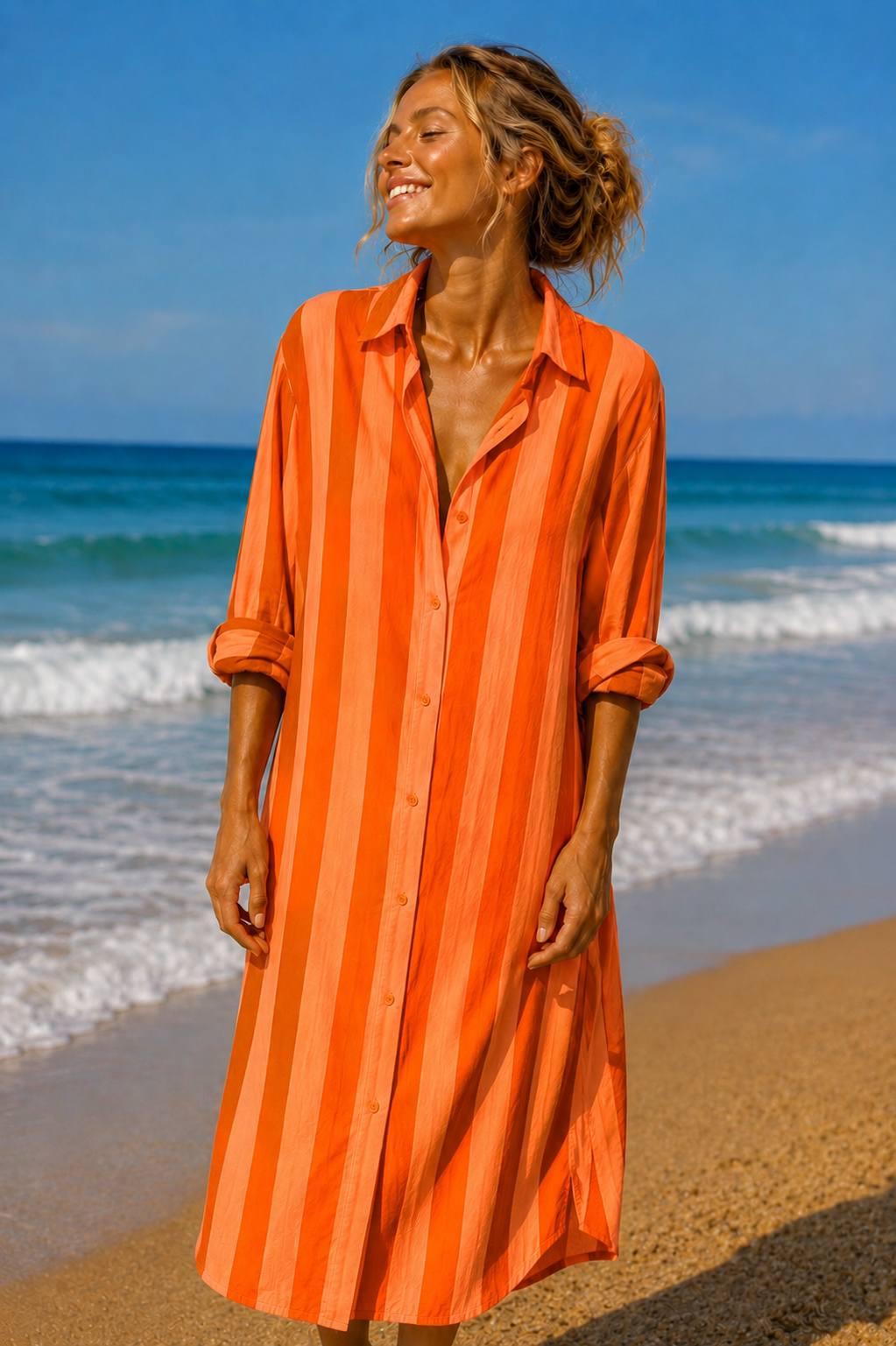 Surf Stripe Shirt Dress