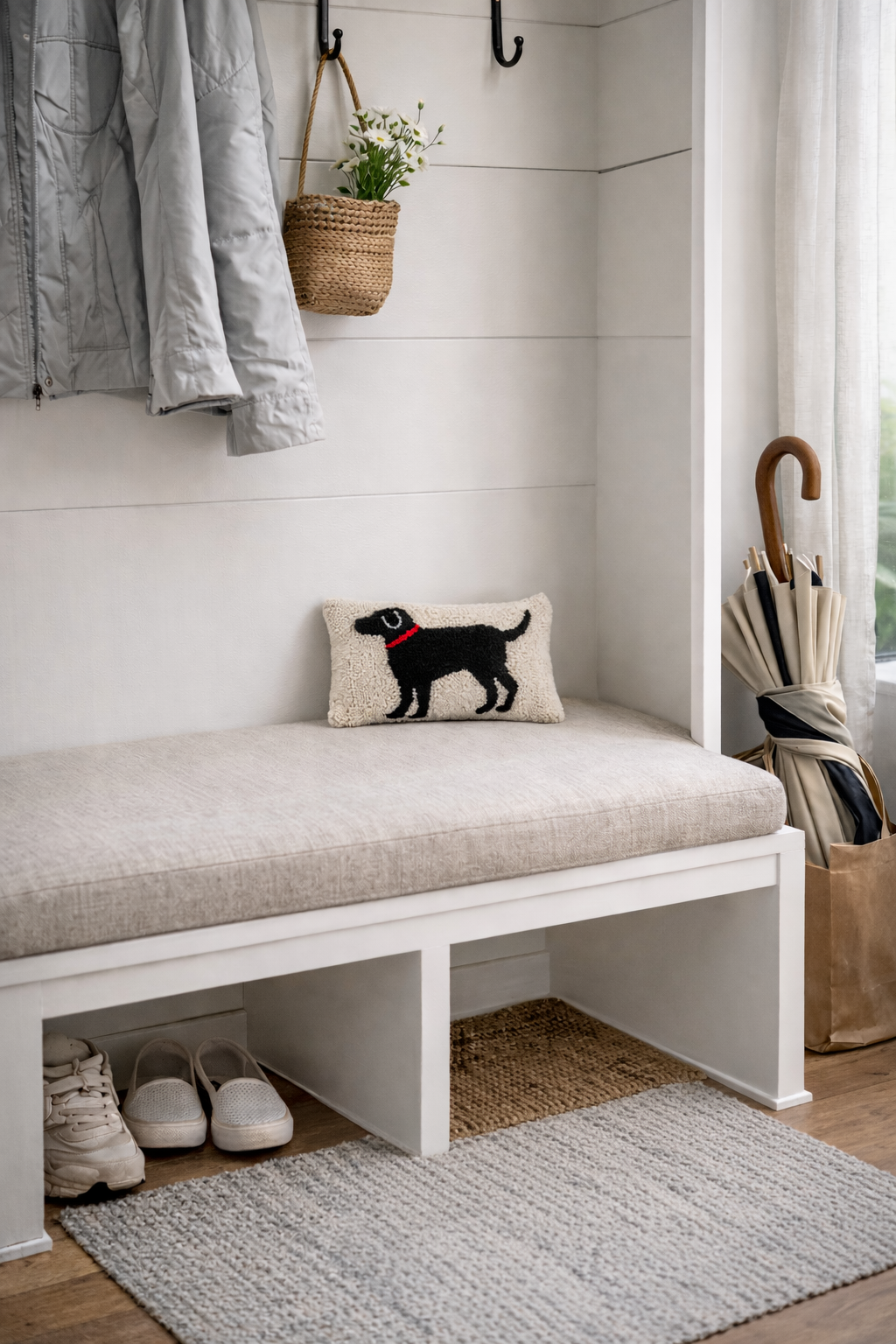 Black Dog Hook Pillow