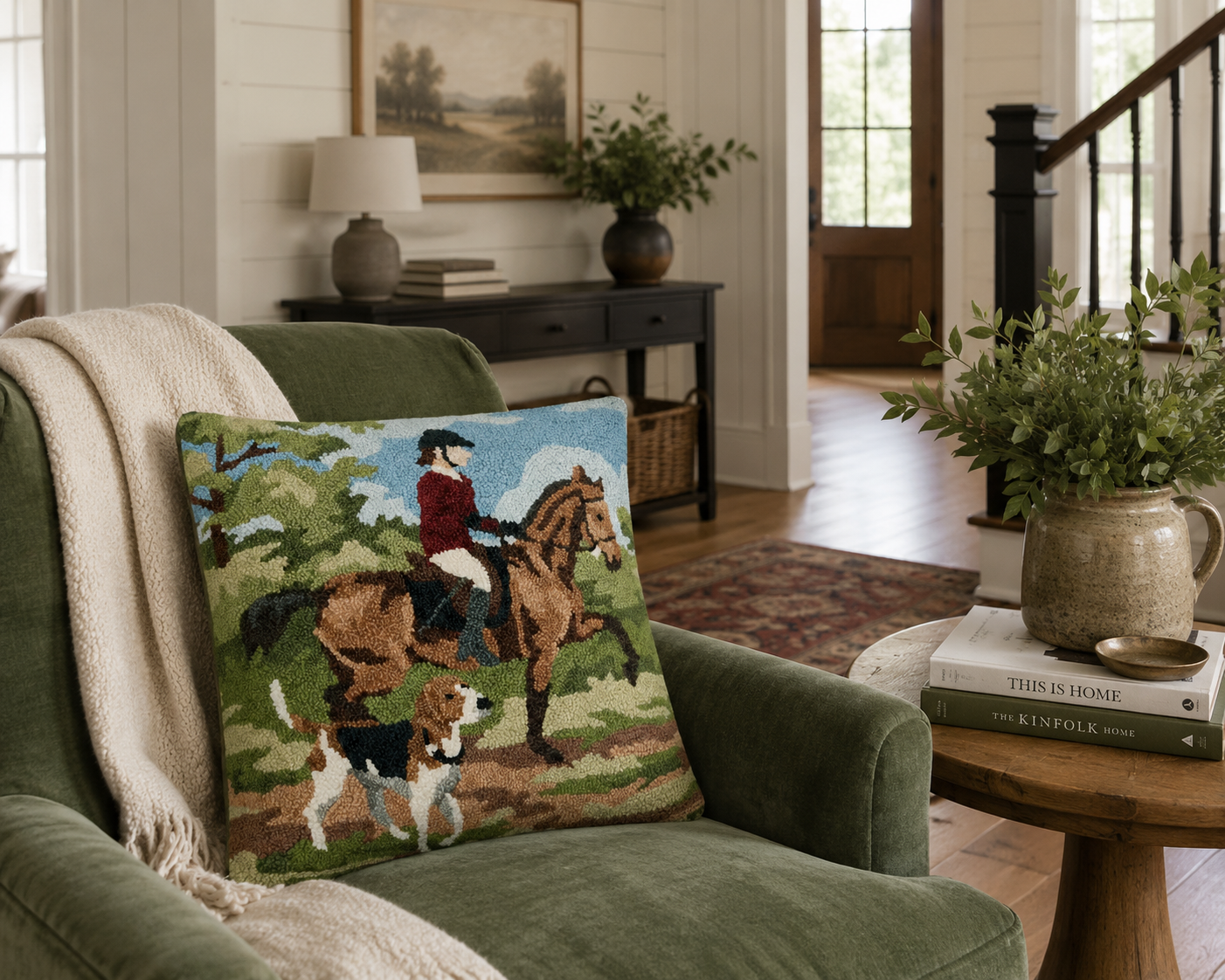 the Hunt Hooked Pillow
