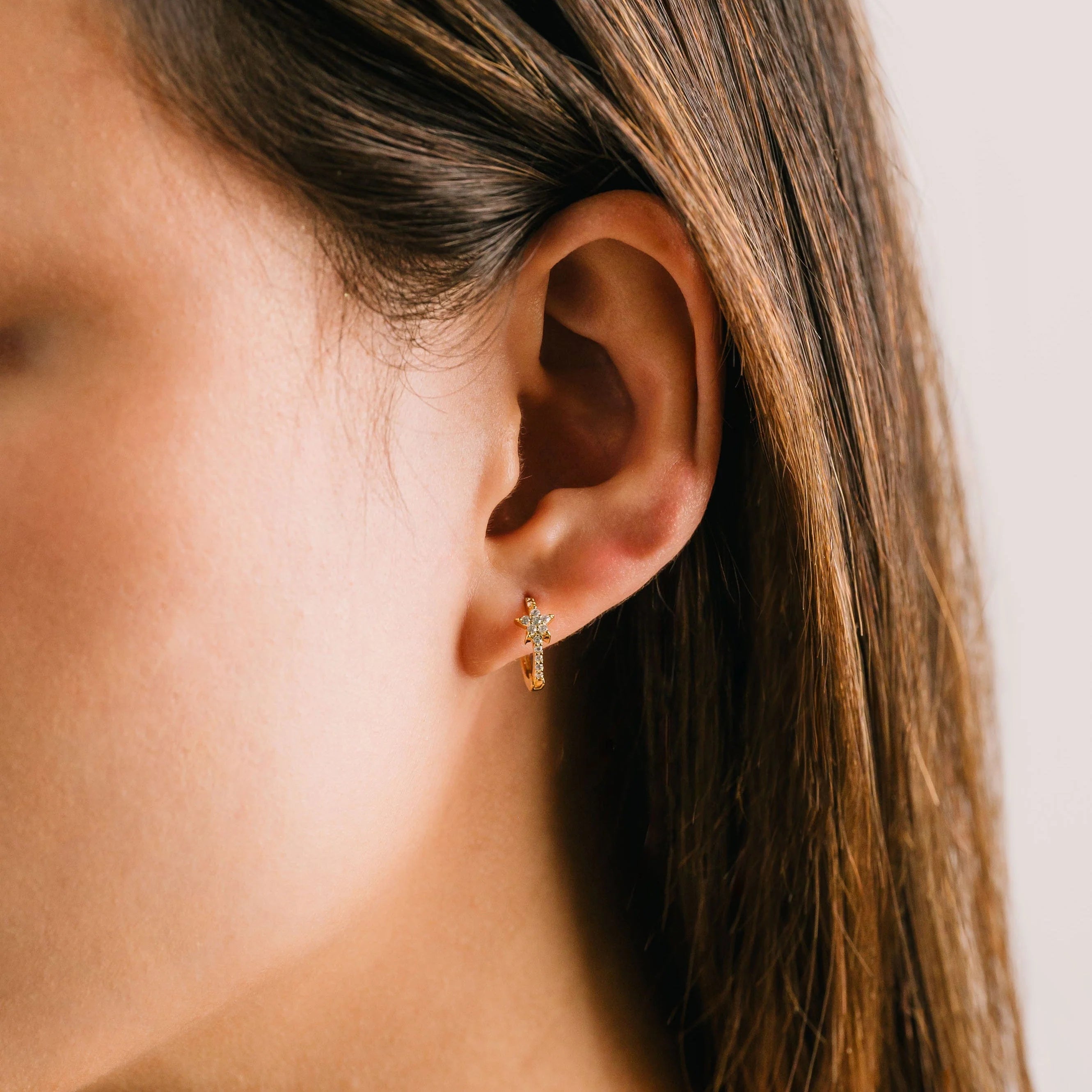 Cosmos Star Huggie Hoop Earrings