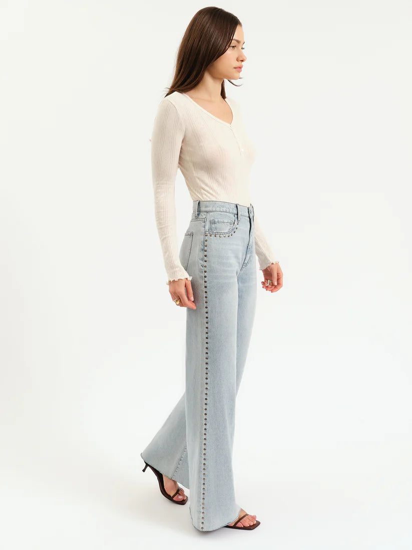 Far Out Studded Wide Leg Jean