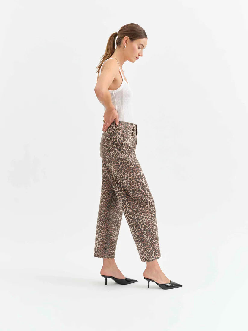 Leopard Westward Barrel Leg Jean