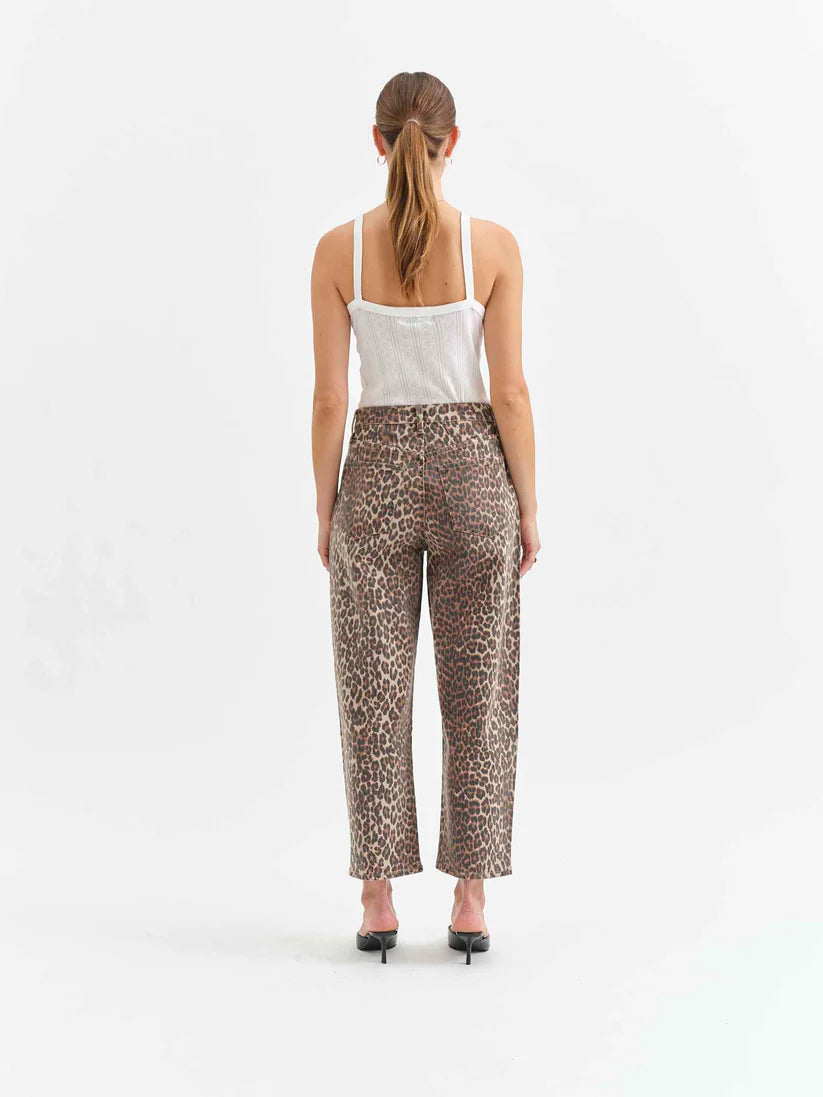 Leopard Westward Barrel Leg Jean