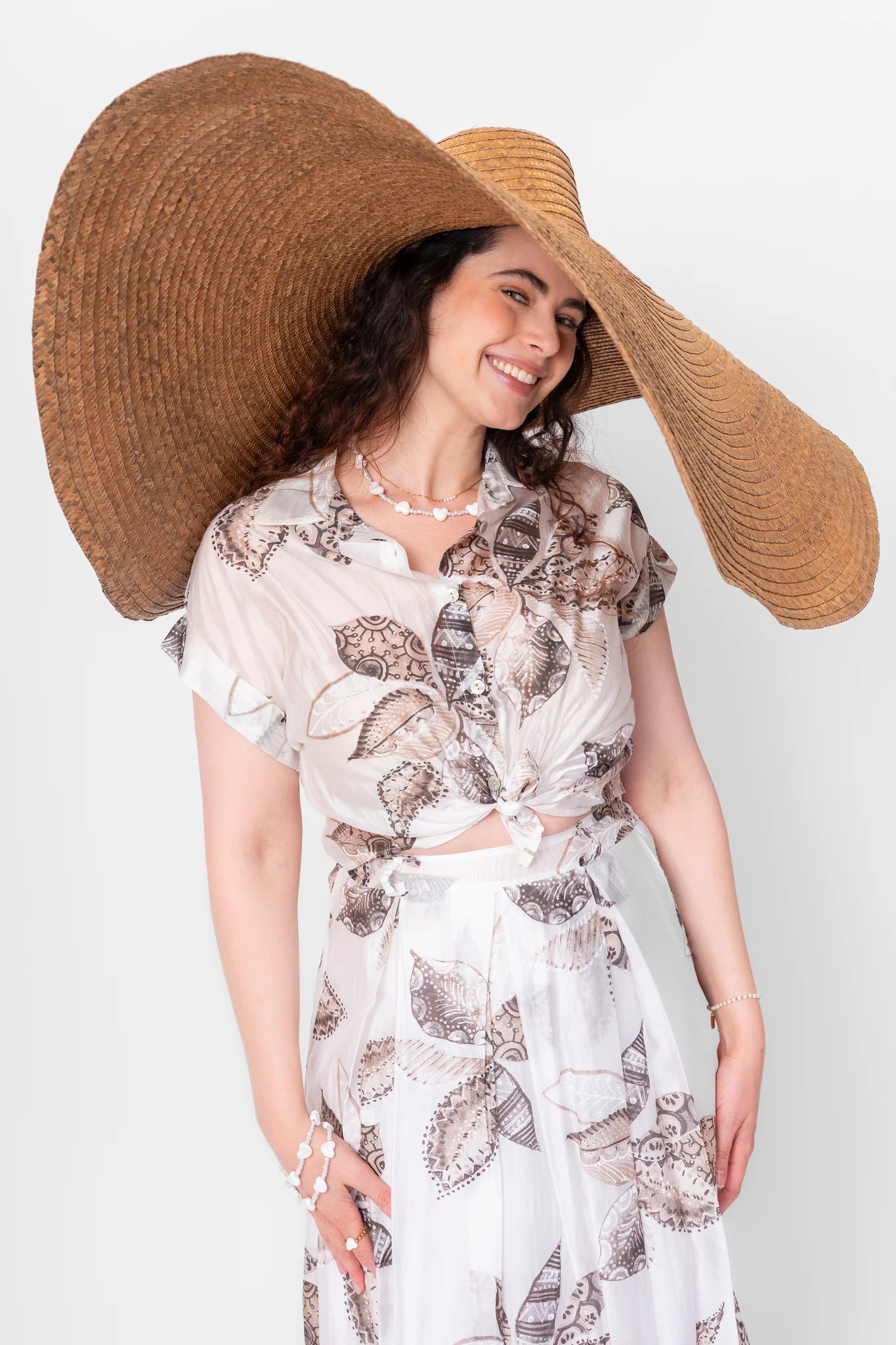 Brown Floral Button Shirt