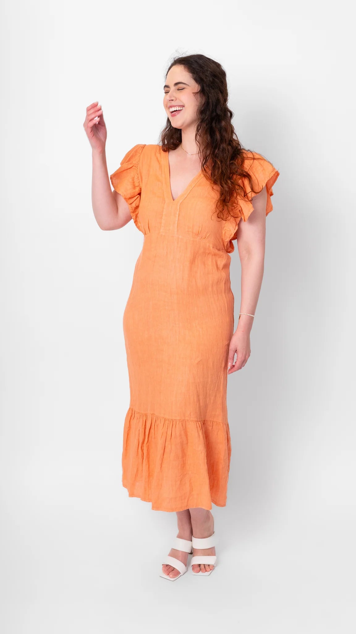 Perfect Peach Linen Dress
