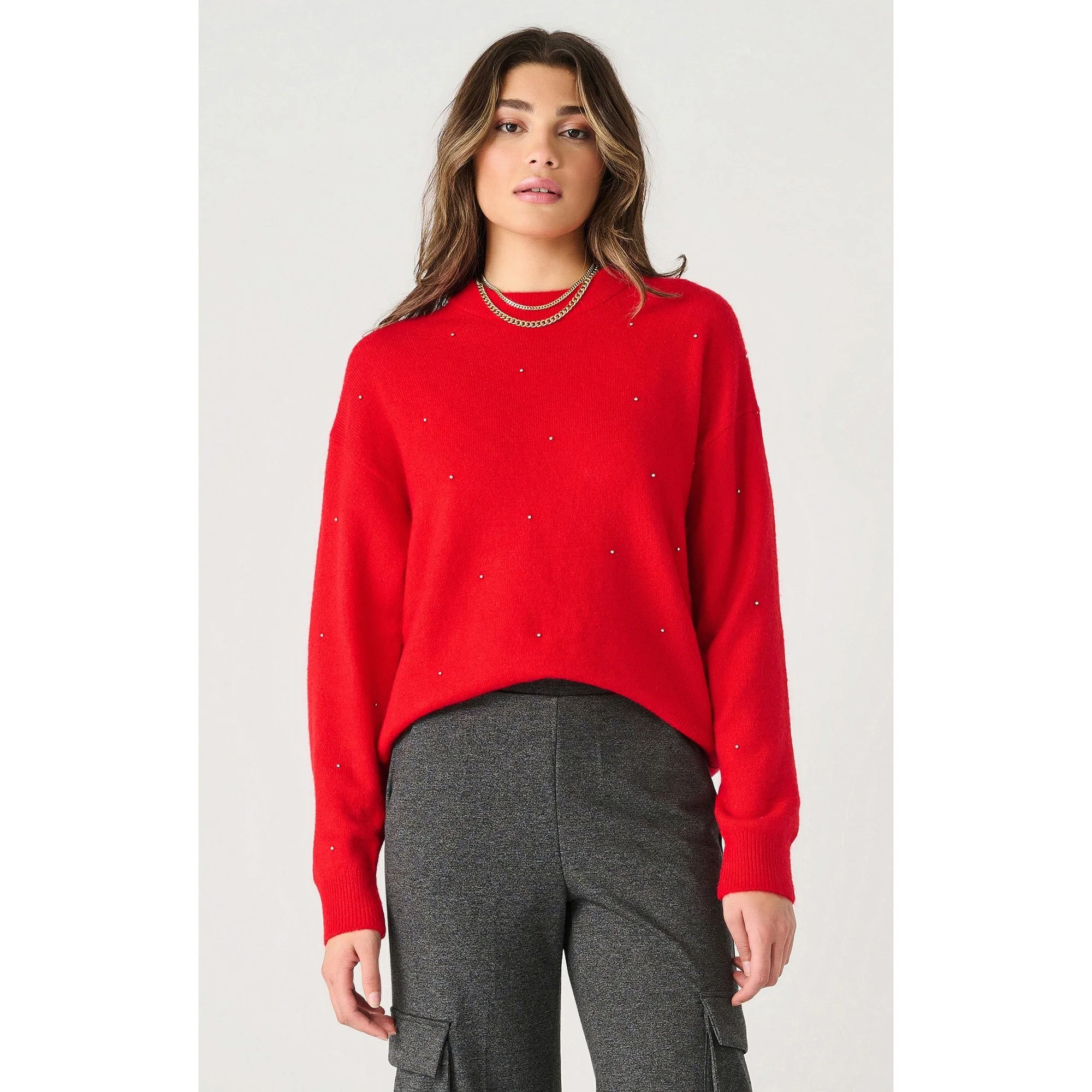 Dex Long Sleeved Embellished Sweater