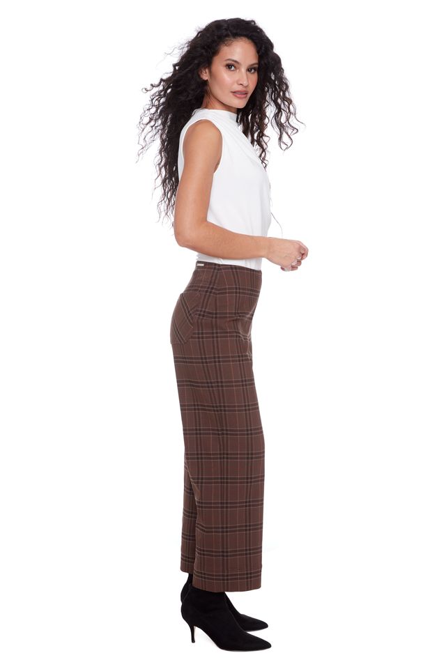 Jenny Plaid Wide Leg Pant