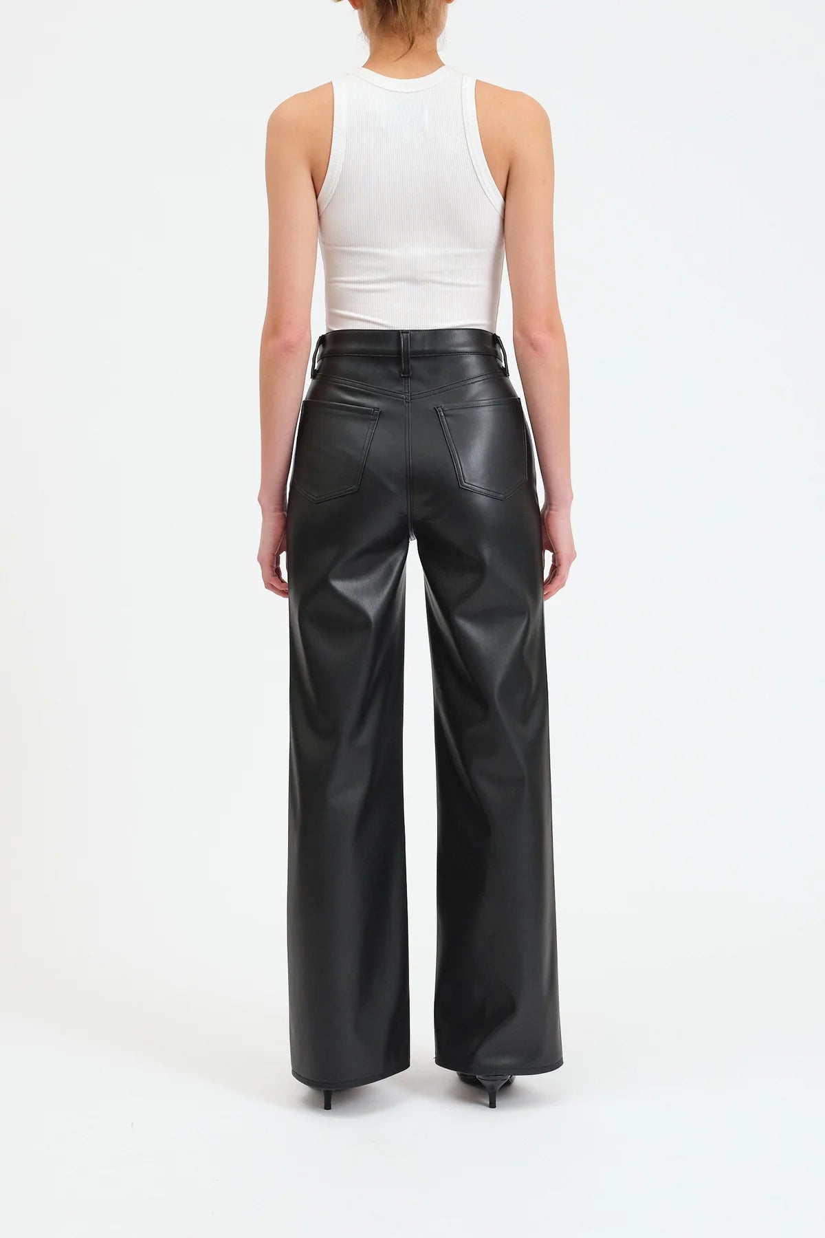 Far Out High Rise Wide Leg - Faux Leather