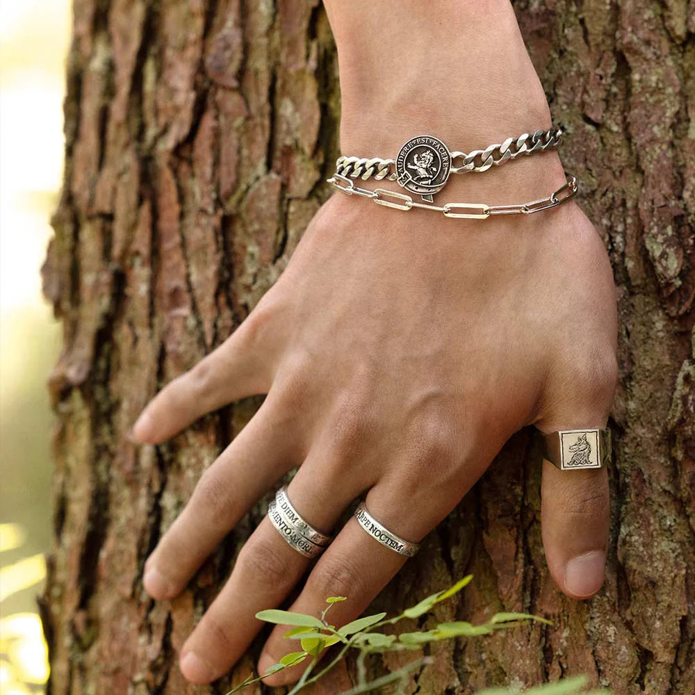 Oxidized Large Paperclip Bracelet