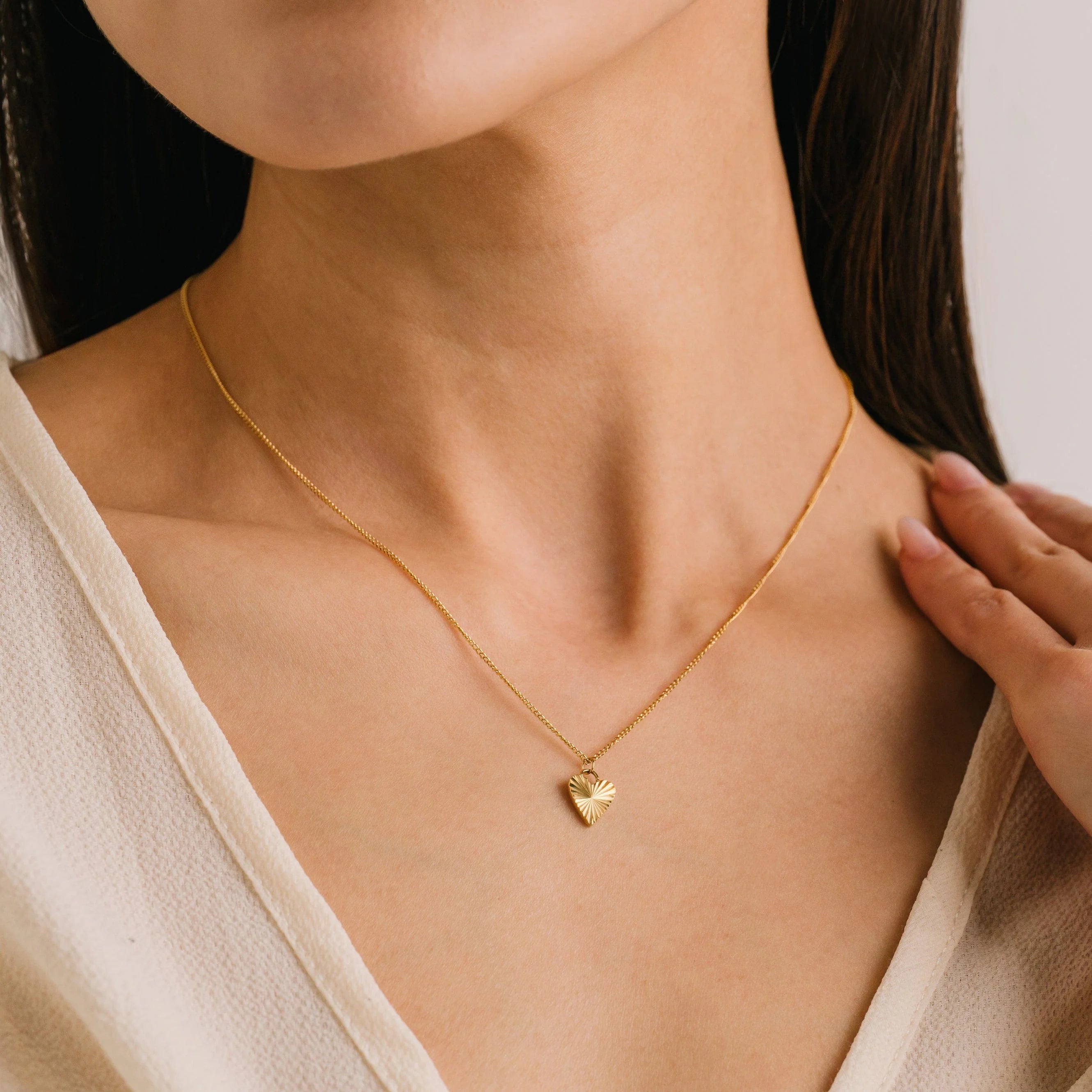 Fluted Heart Necklace