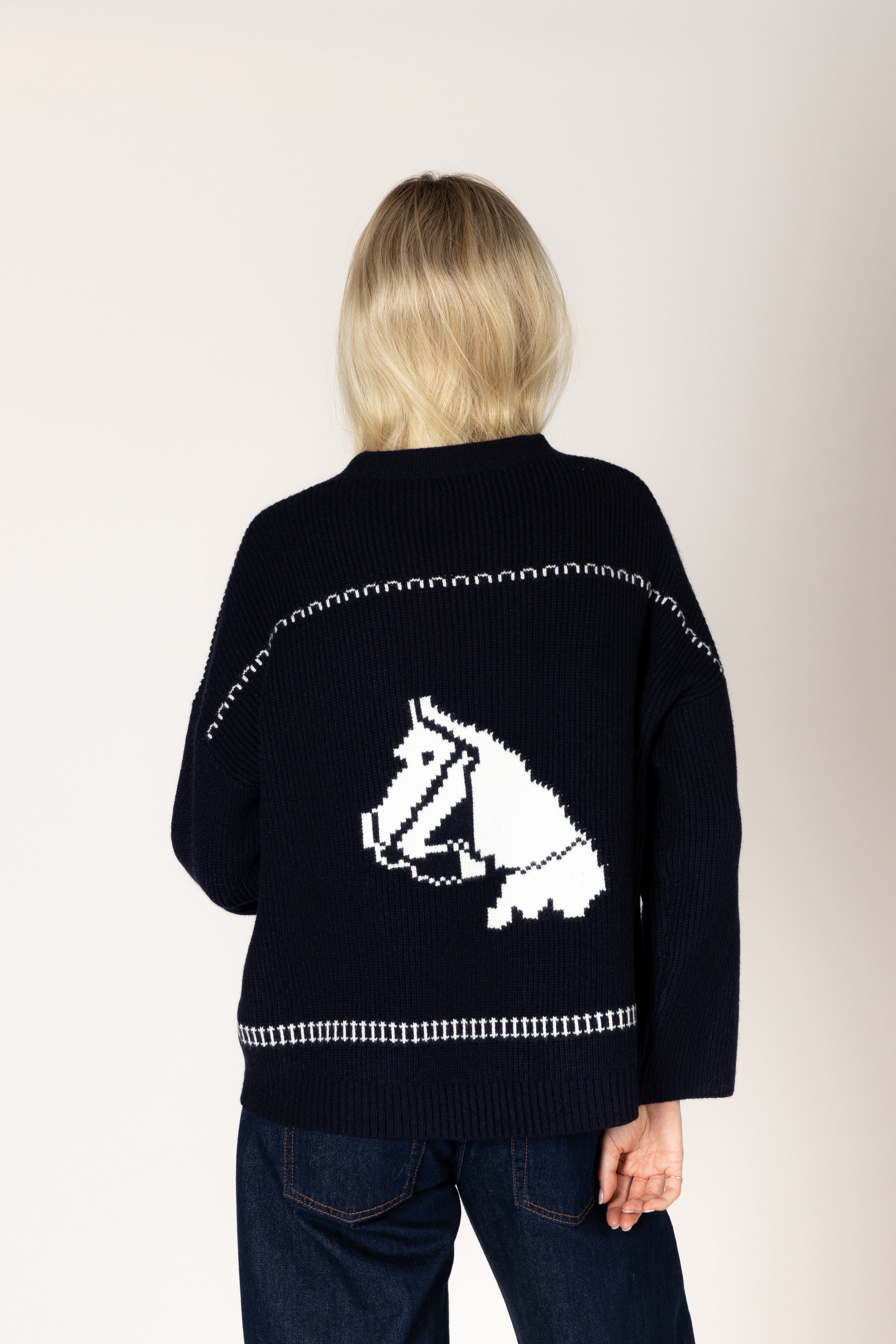 Fair Isle Horse Print Open Cardi
