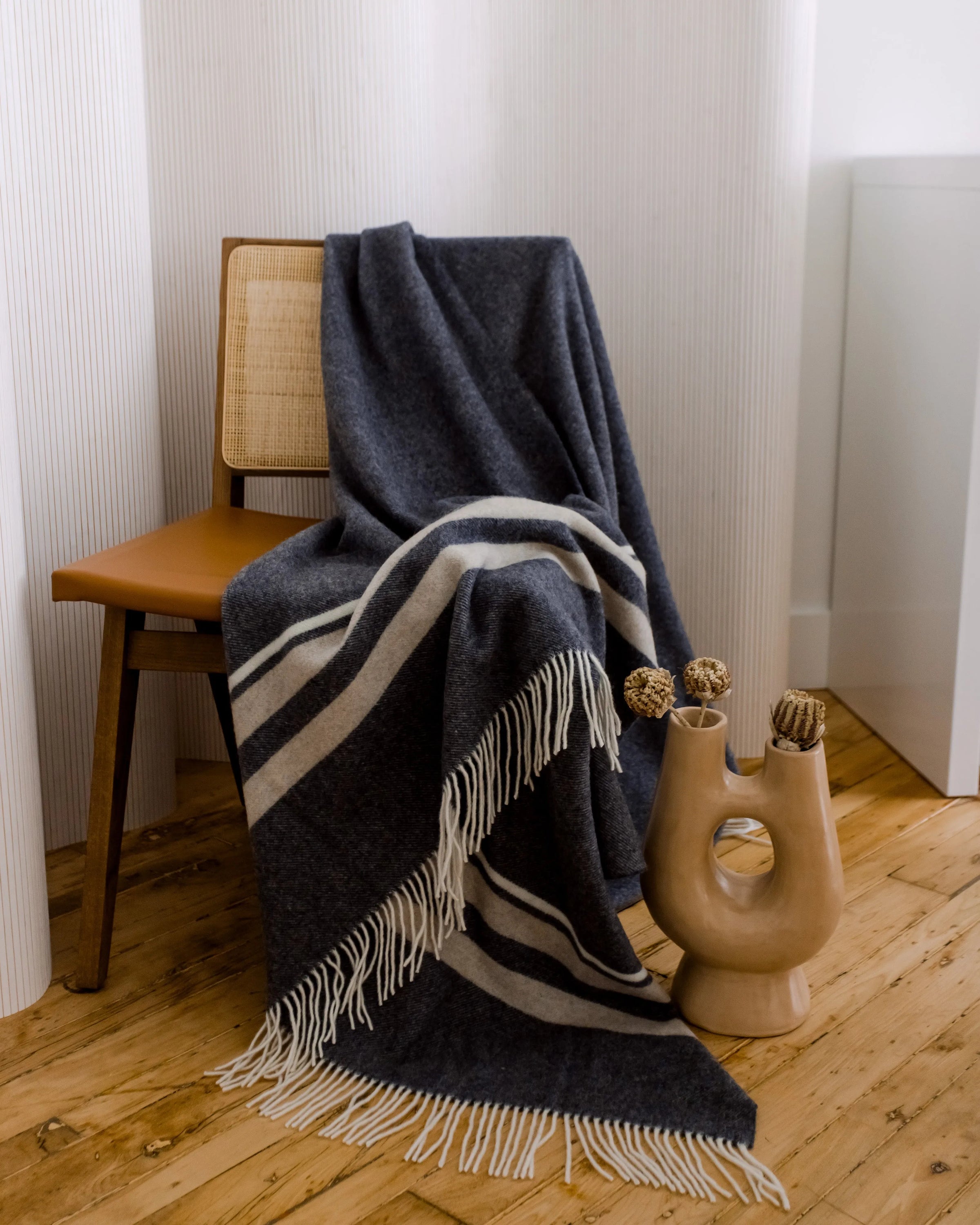 Soho Wool Throw Charcoal