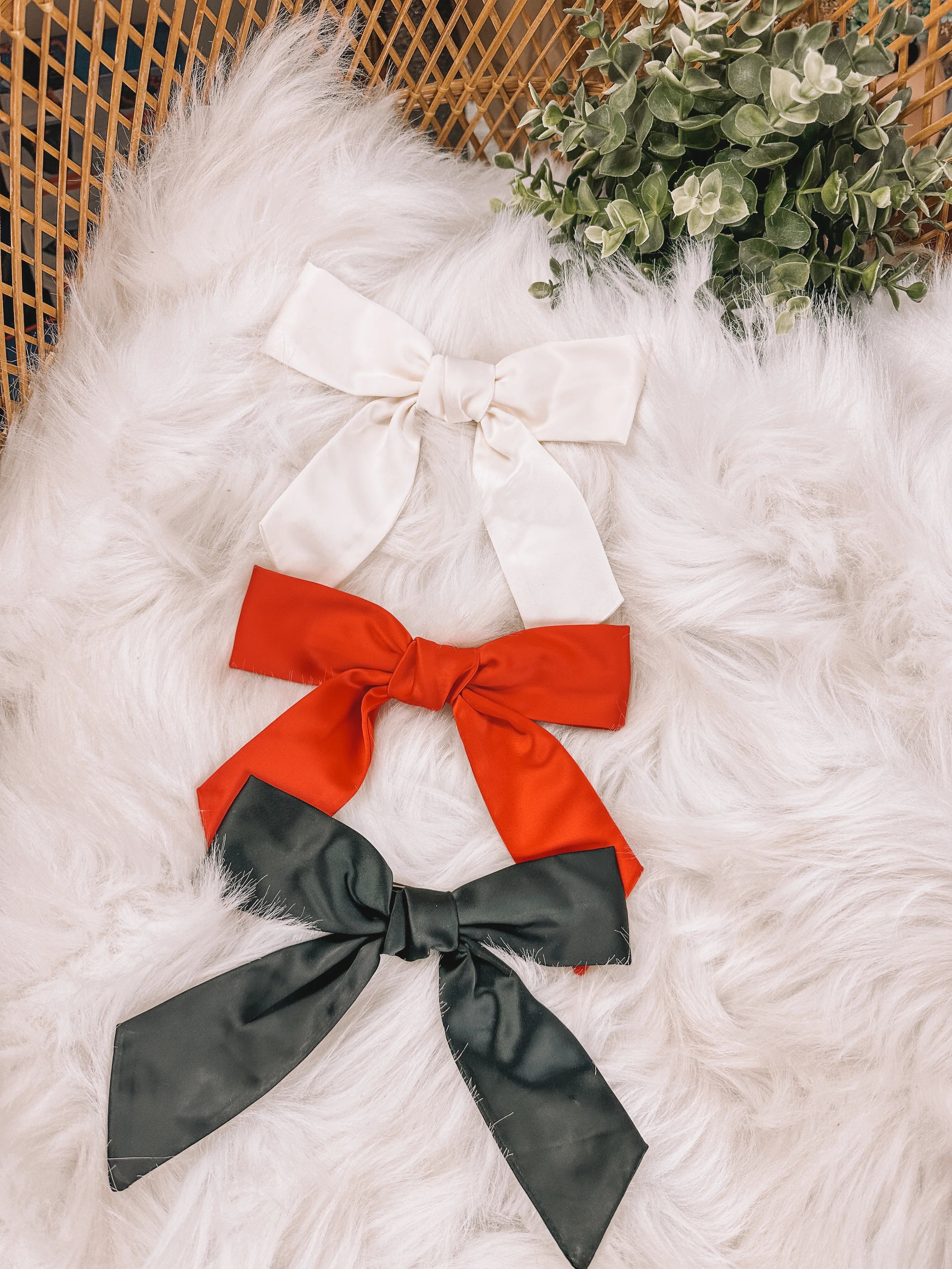 Satin Bow Hair Beret