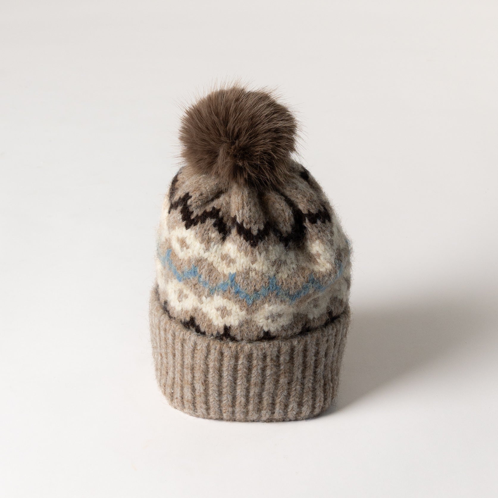 Lined Faux Fir Pom Pom Hat