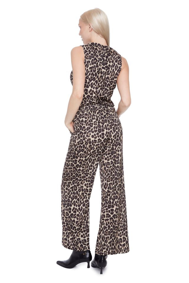 Fiona Animal Print Satin Pant
