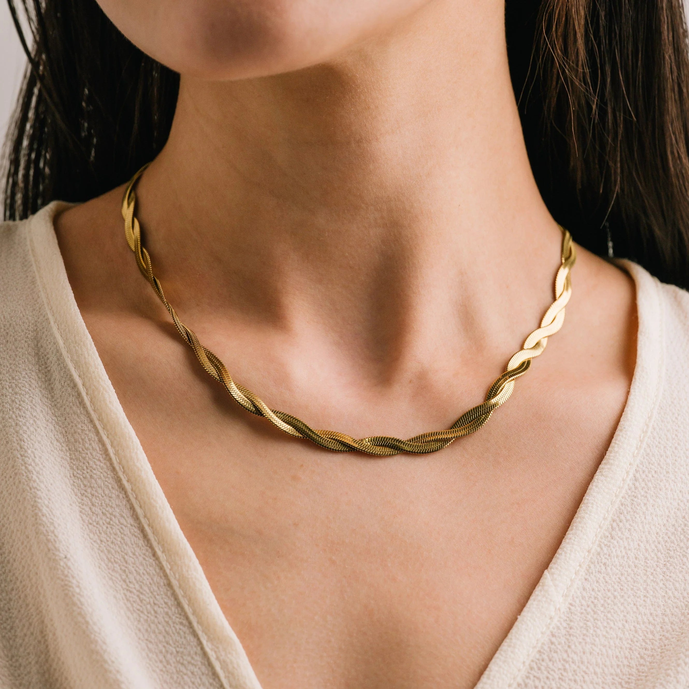 Josie Twist Herringbone Necklace