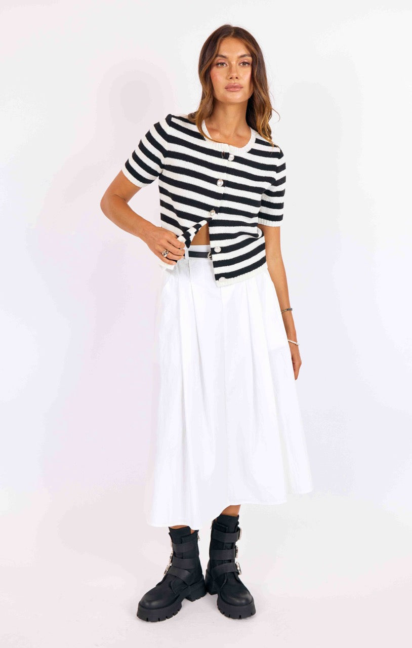 Daphne Stripe Button Cardigan