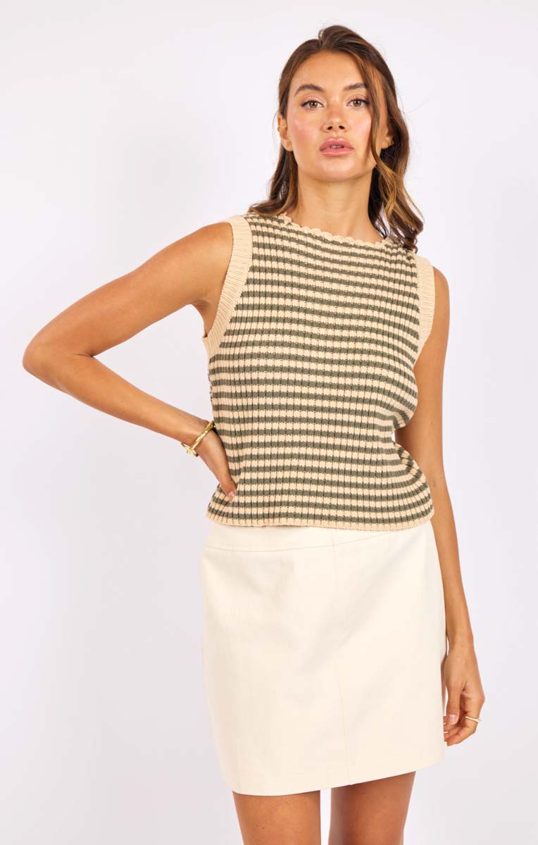 Mona Striped Reversible Sweater Tank