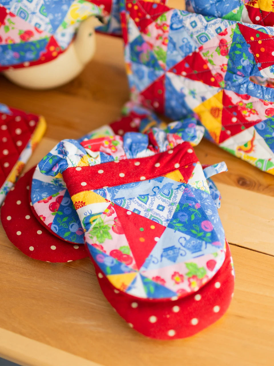 Primary Patchwork Mini Mits