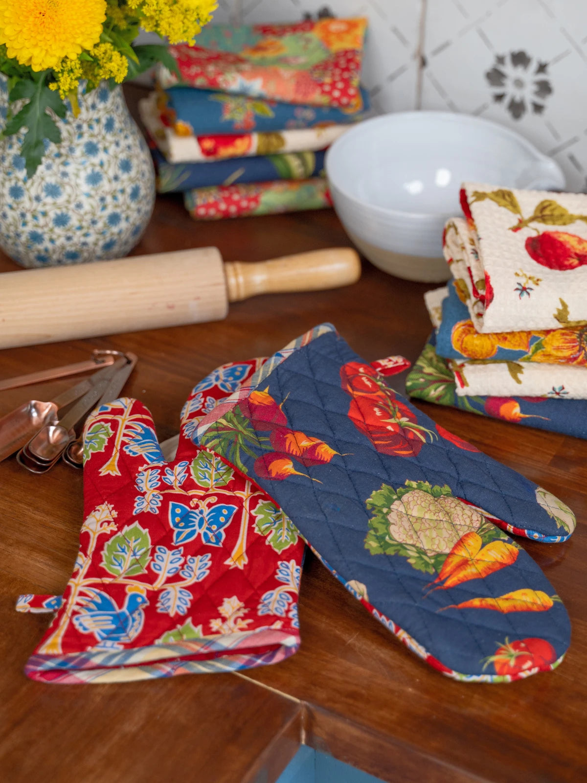 Farmers Market Patchwork Oven Mitt