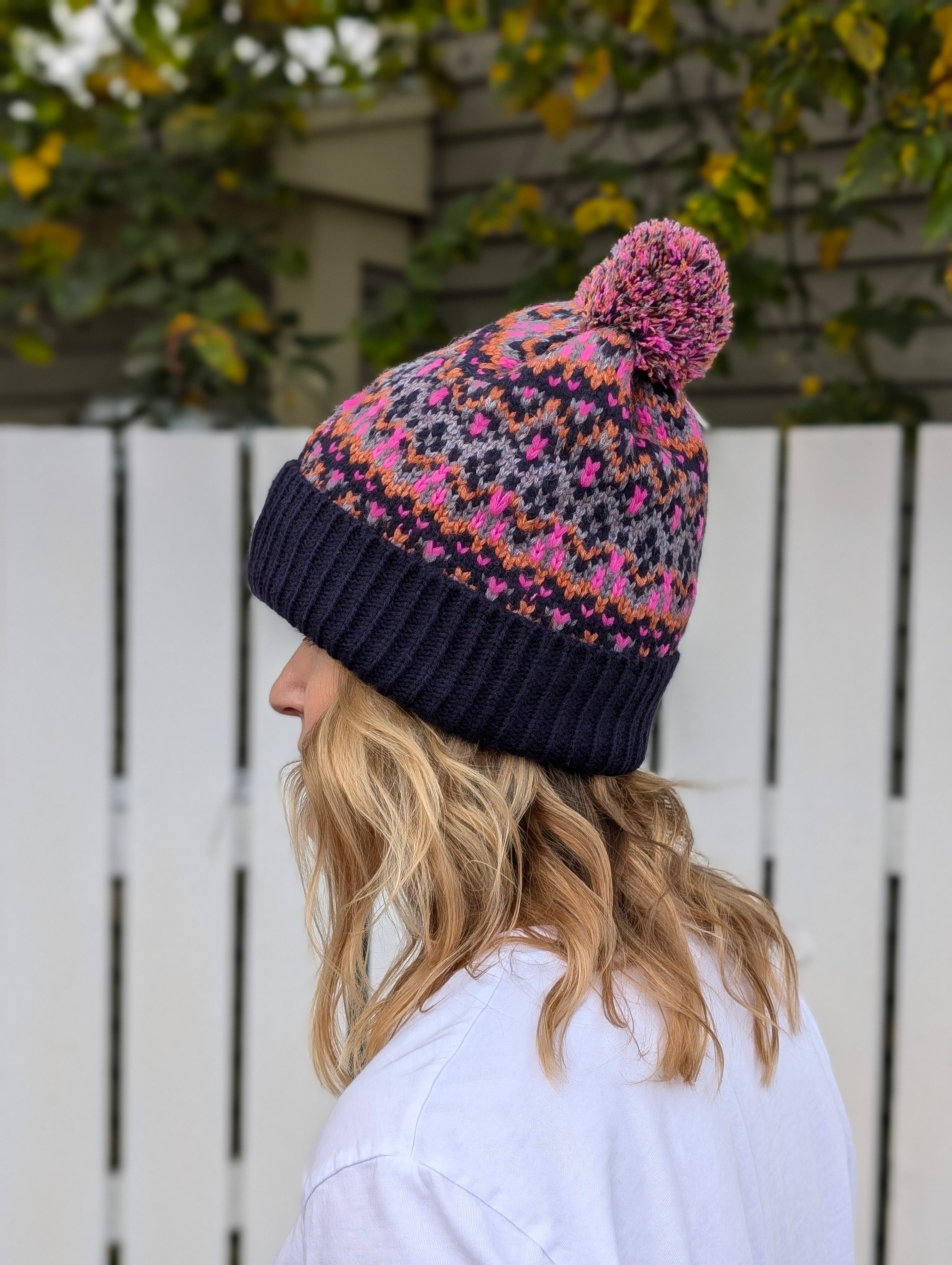 Free People - First Frost Fairisle PomPom Beanie