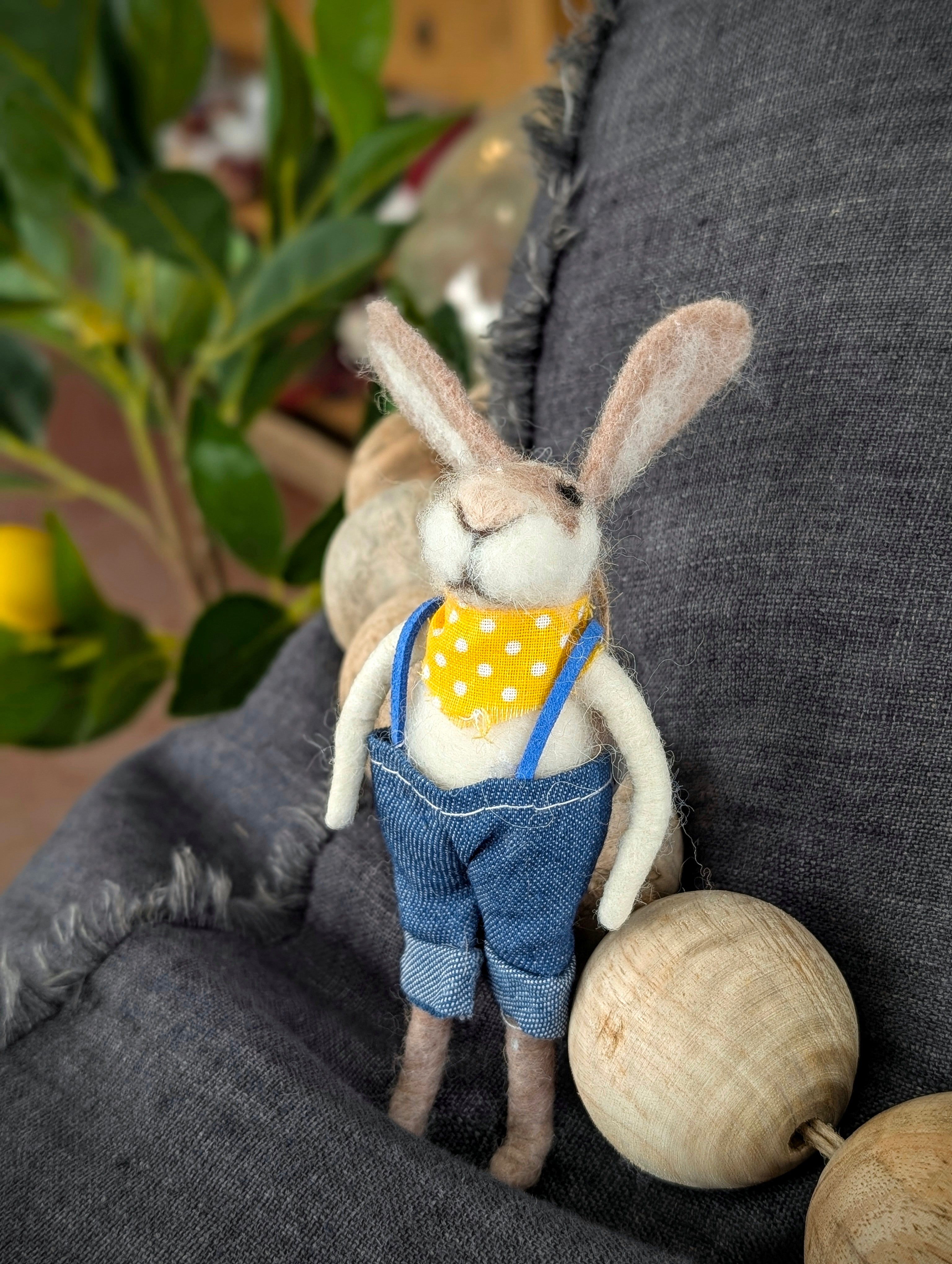 Easter Rabbits in Overalls