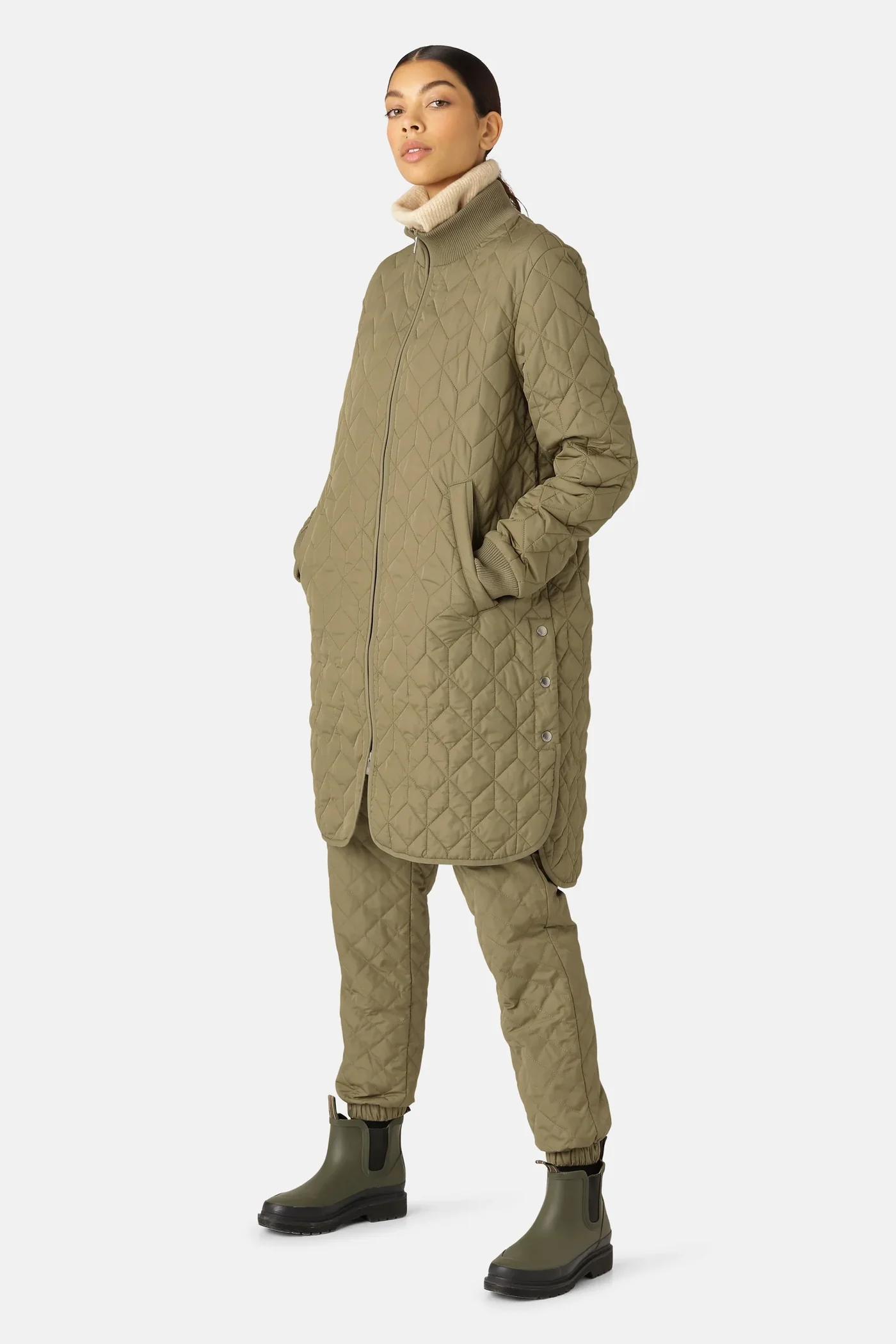 Ilse Jacobsen Long Quilted Coat ART06