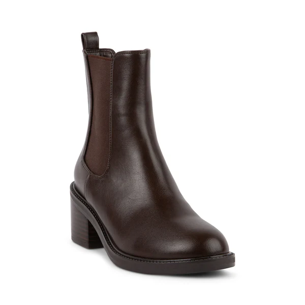 DAIS Brown Block Heel Chelsea Boot