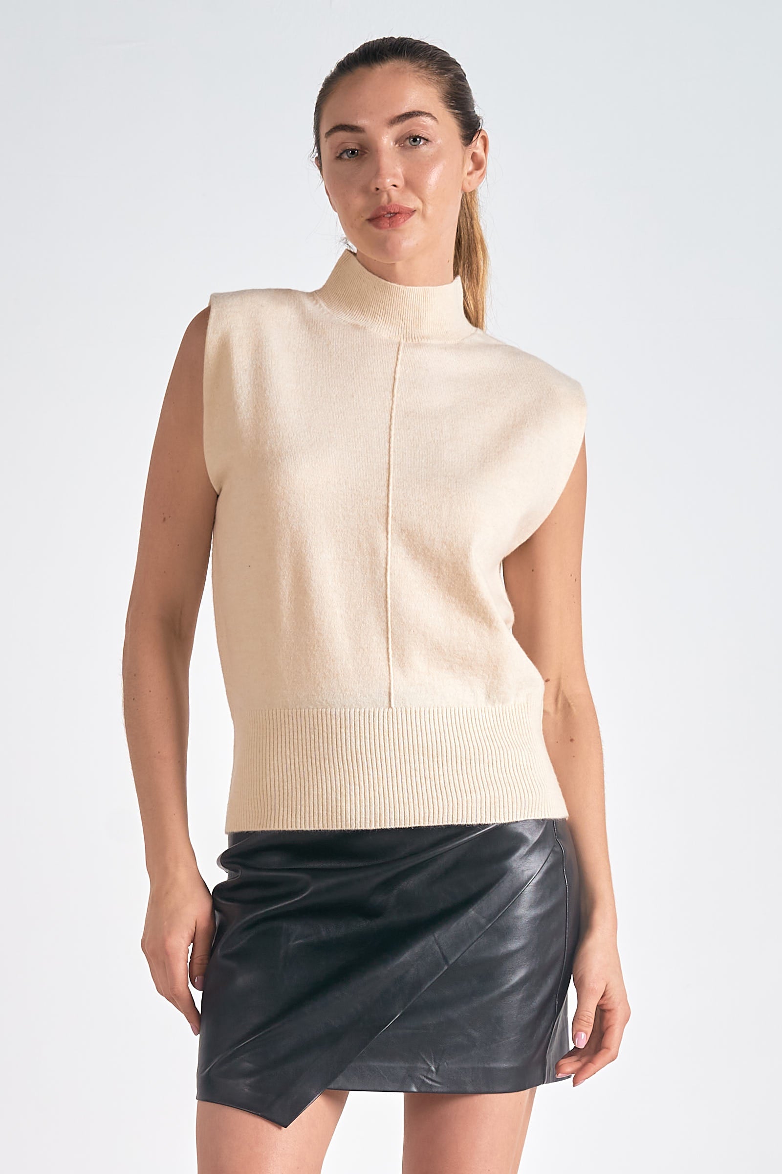 Elan Sleeveless Mock Tank Sweater